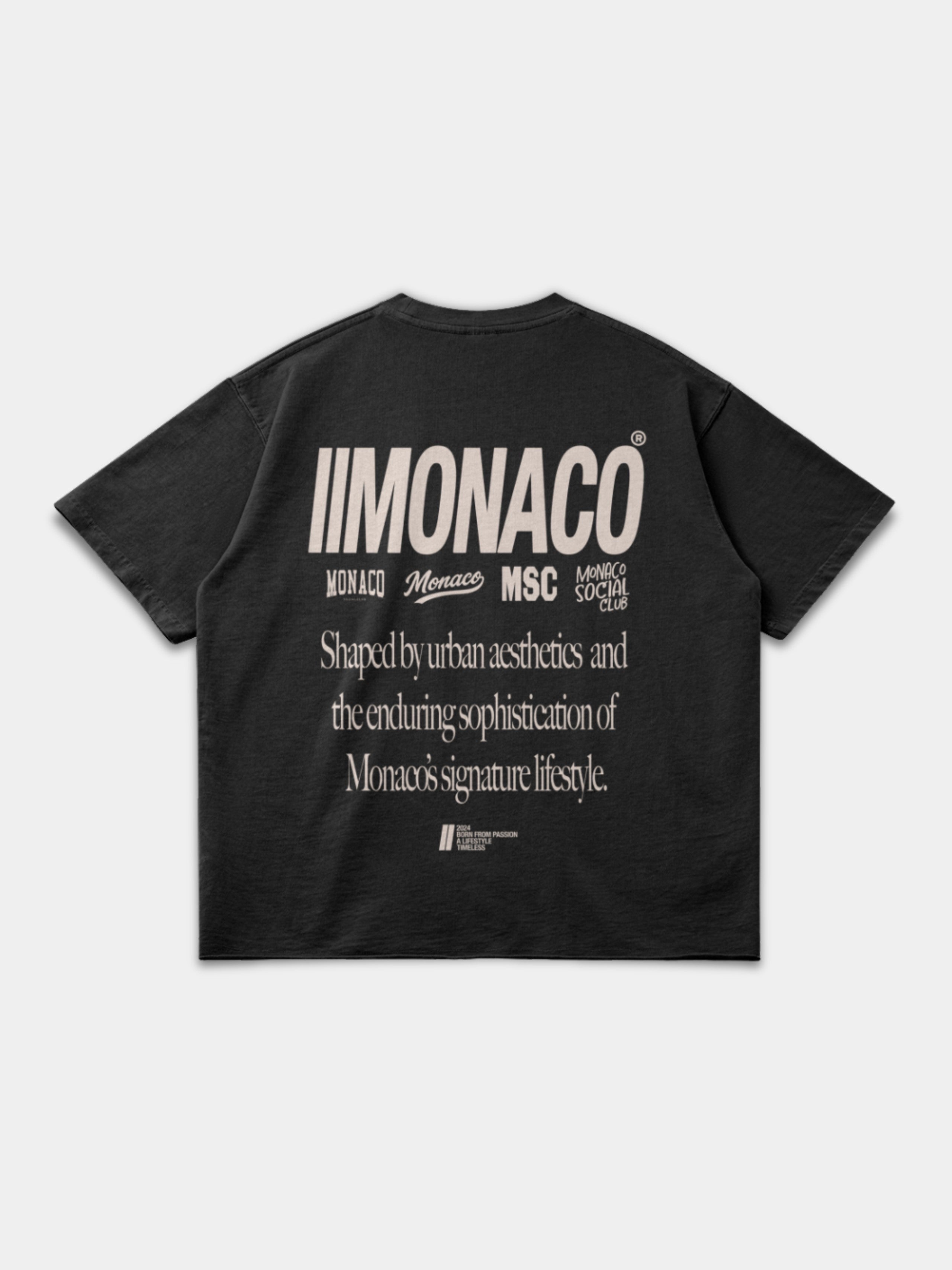 MONACO AESTHETIC TEE - FADED BLACK