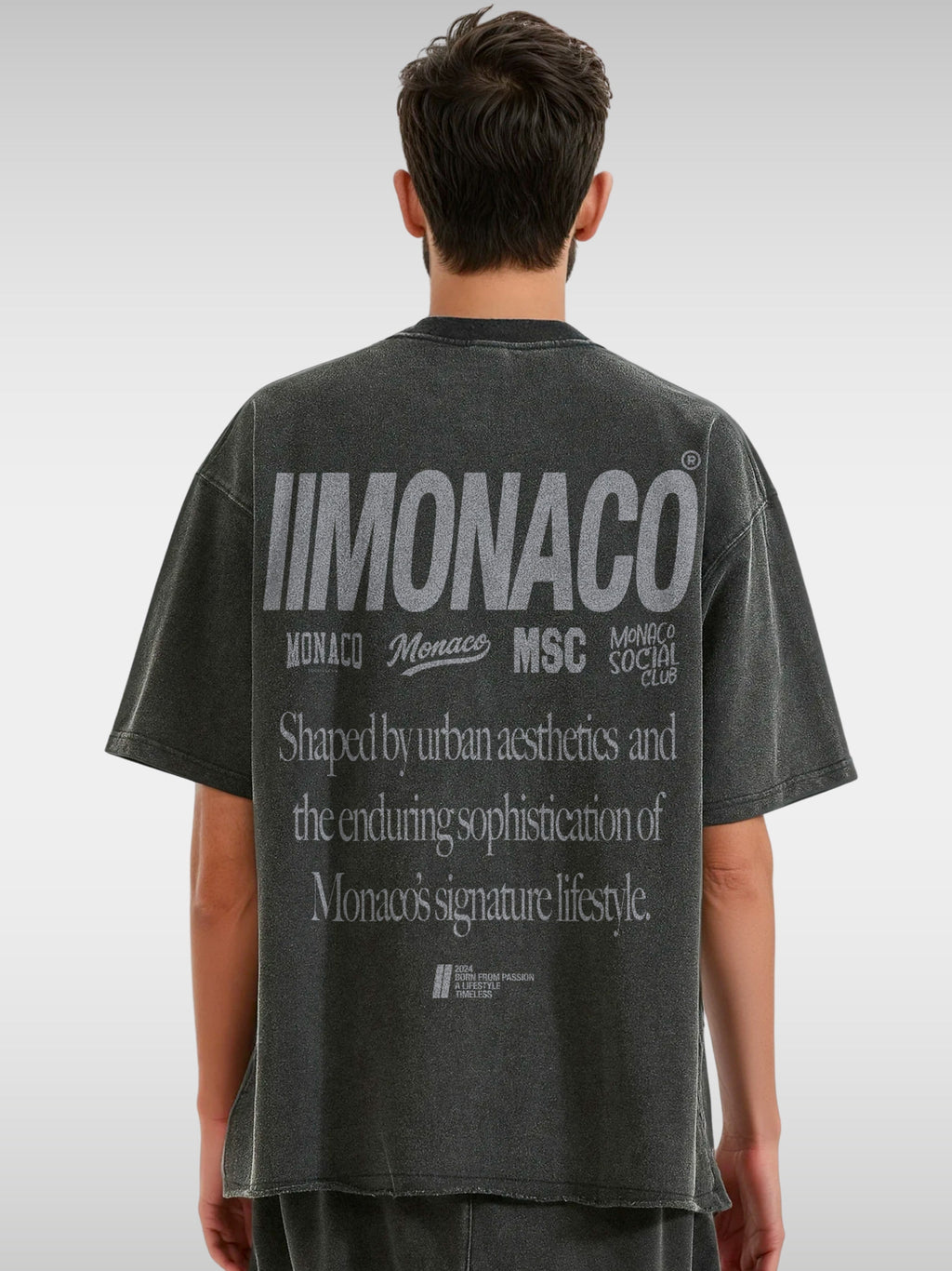 MONACO AESTHETIC TEE - FADED BLACK