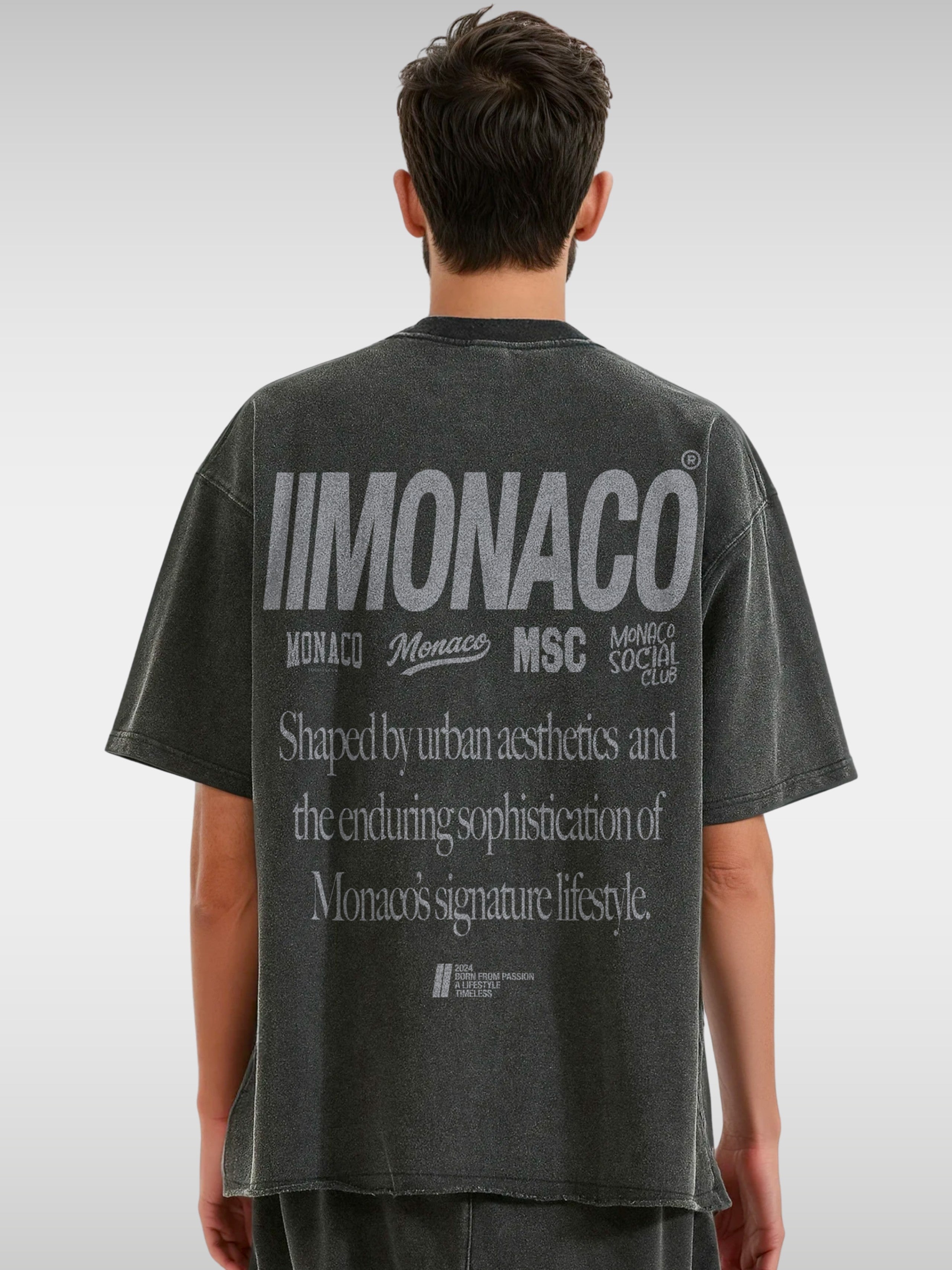 MONACO AESTHETIC TEE - FADED BLACK