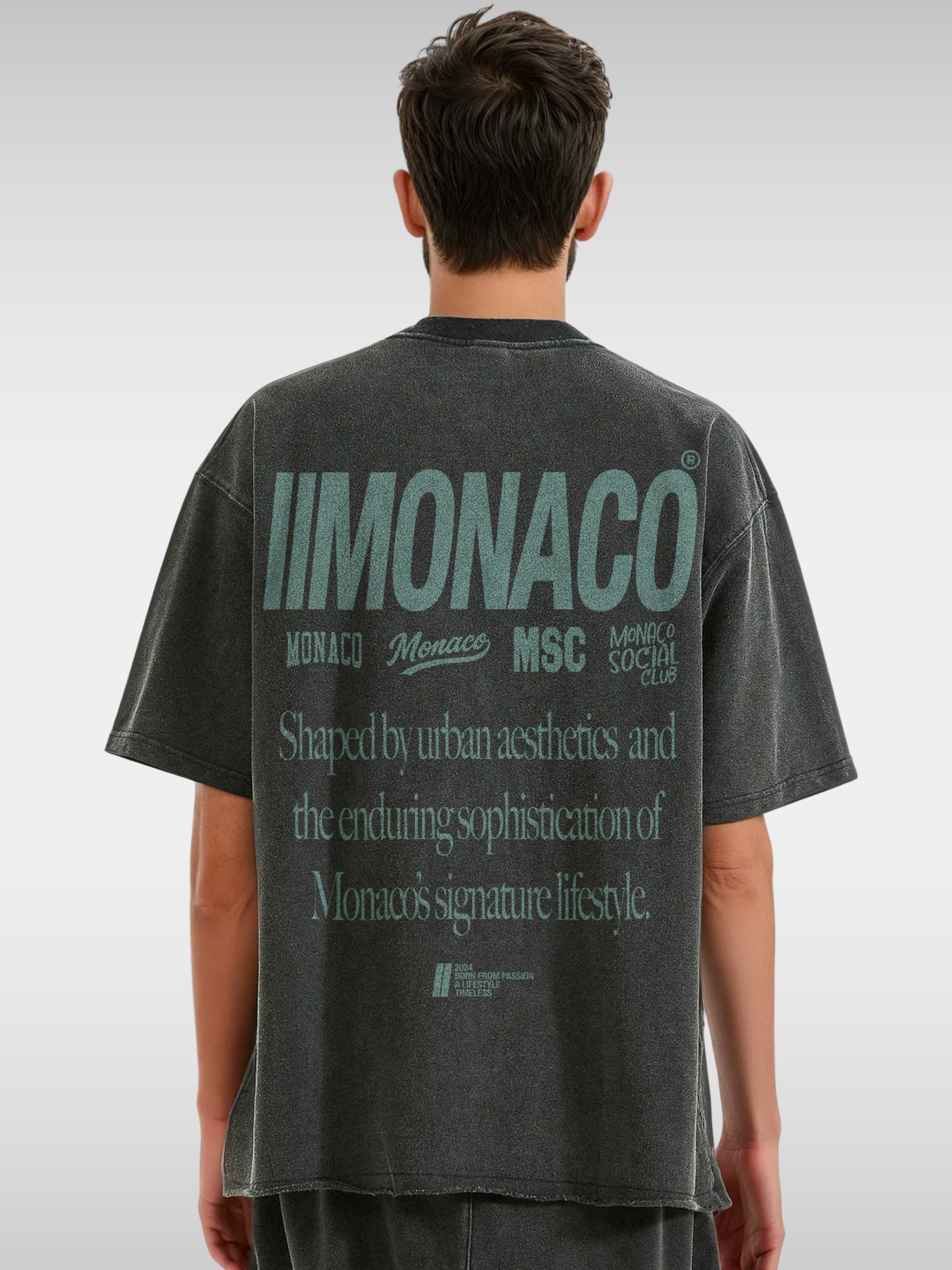 MONACO AESTHETIC TEE - FADED BLACK