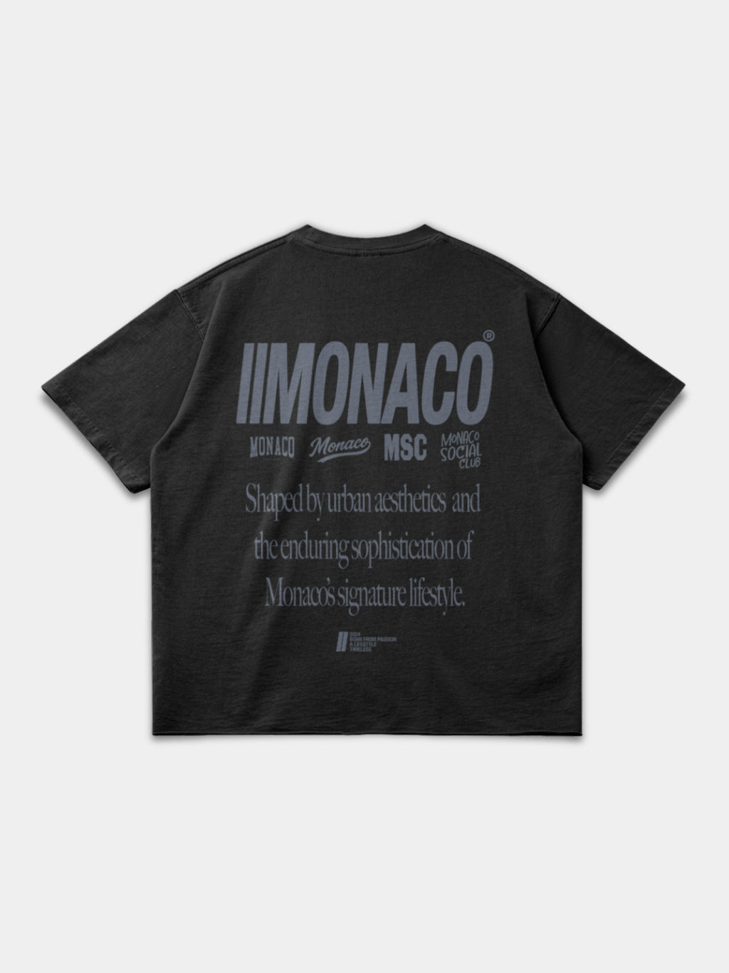 MONACO AESTHETIC TEE - FADED BLACK