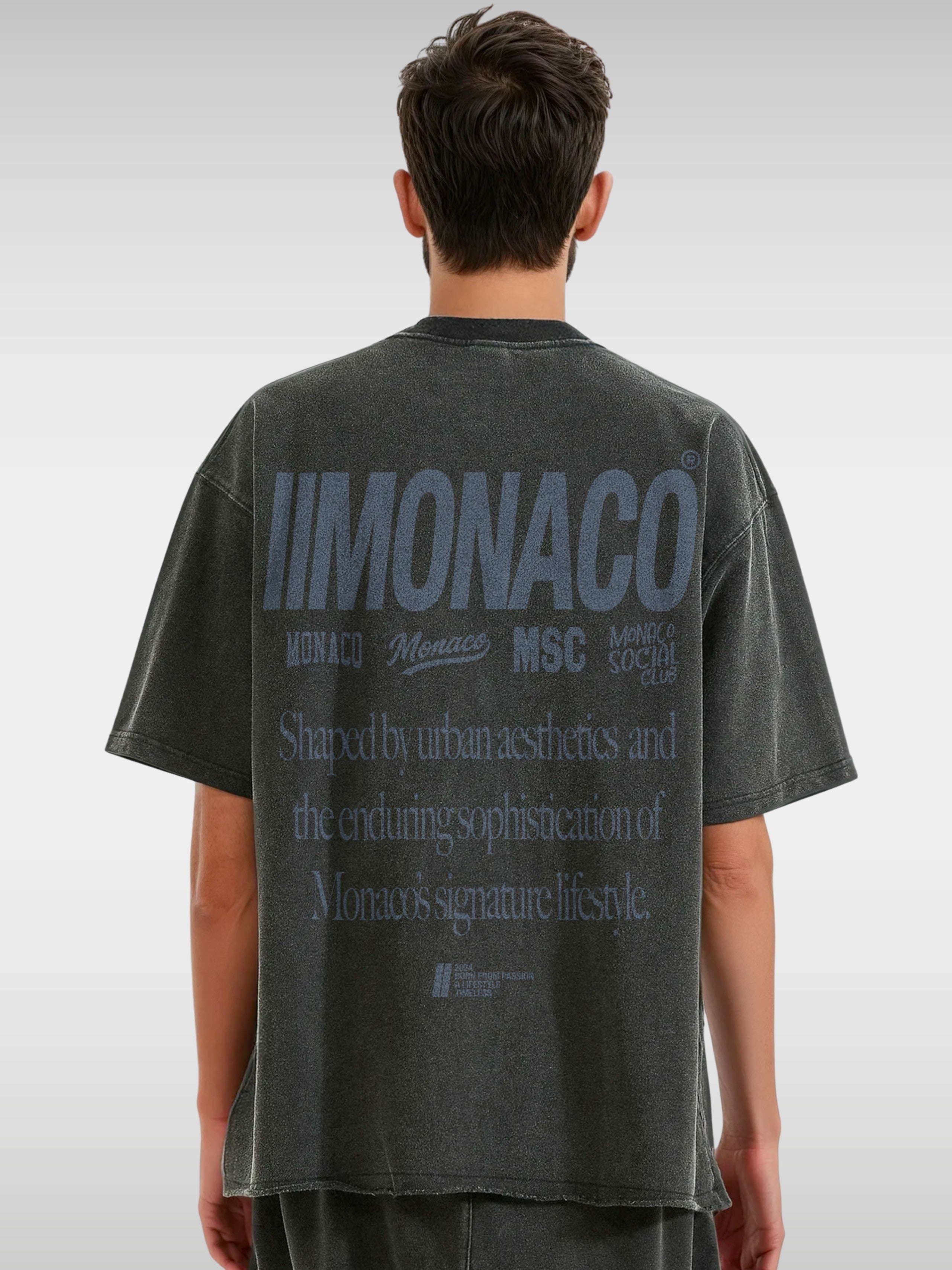 MONACO AESTHETIC TEE - FADED BLACK