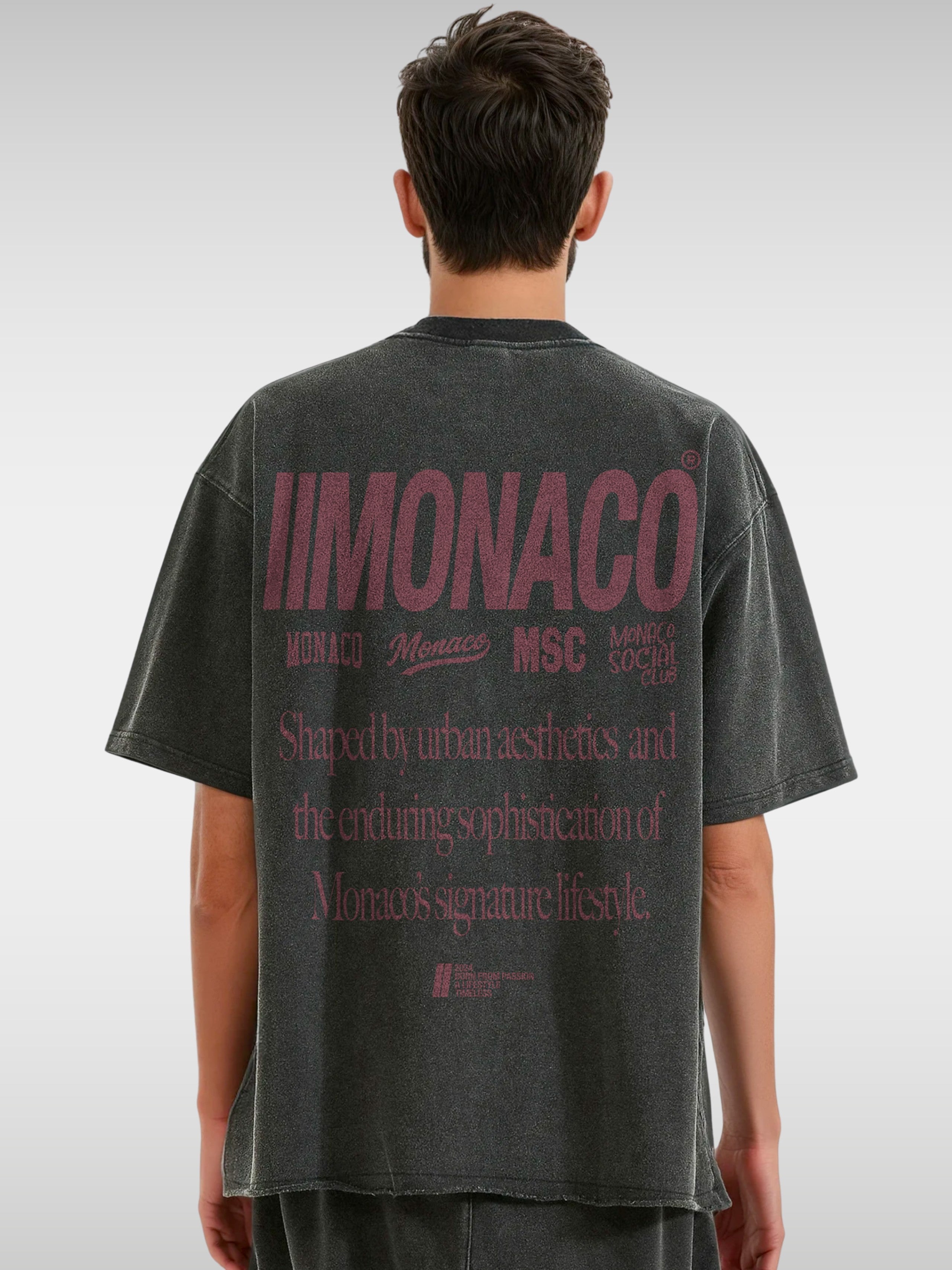 MONACO AESTHETIC TEE - FADED BLACK