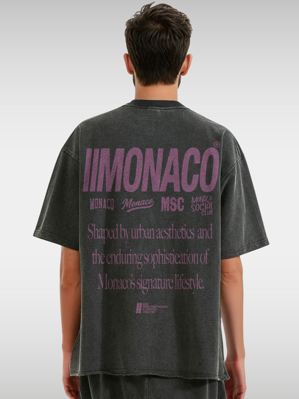 MONACO AESTHETIC TEE - FADED BLACK