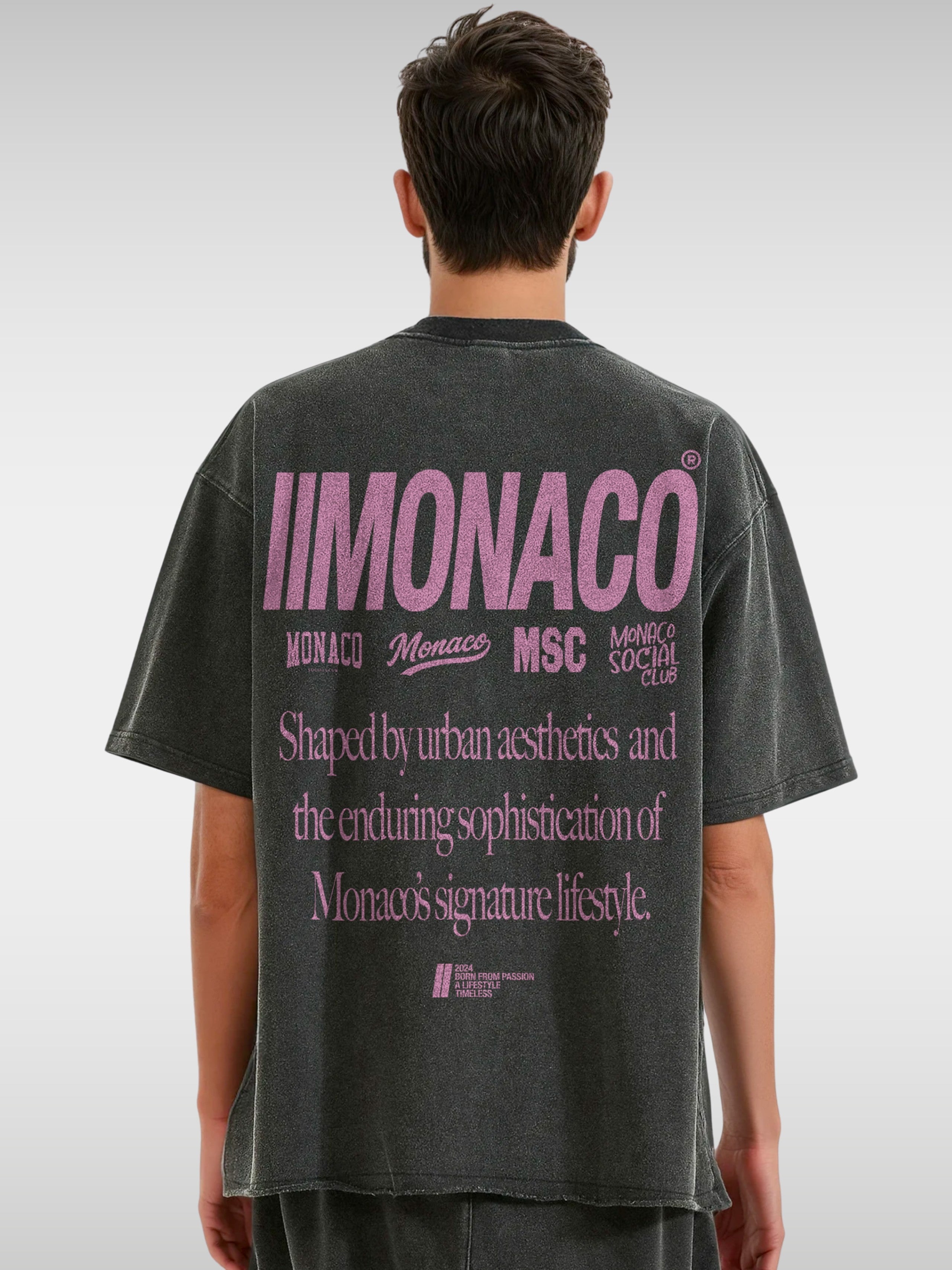 MONACO AESTHETIC TEE - FADED BLACK