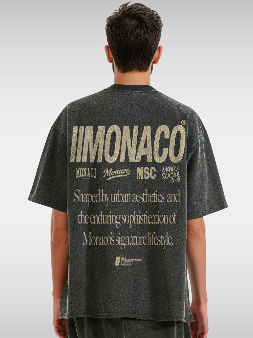 MONACO AESTHETIC TEE - FADED BLACK