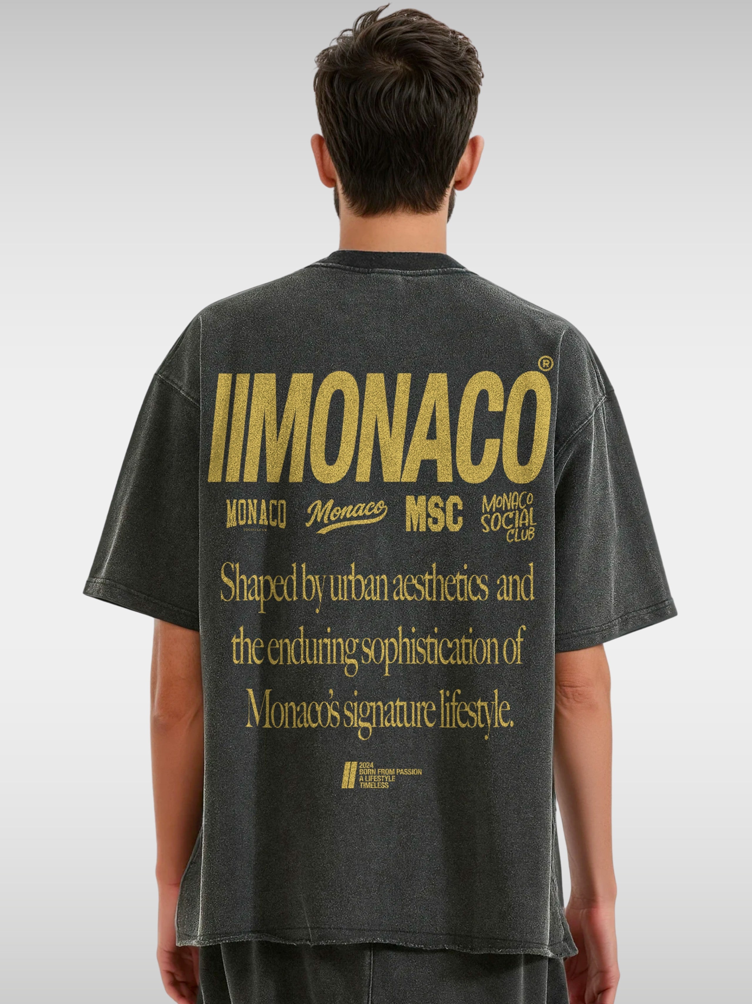 MONACO AESTHETIC TEE - FADED BLACK