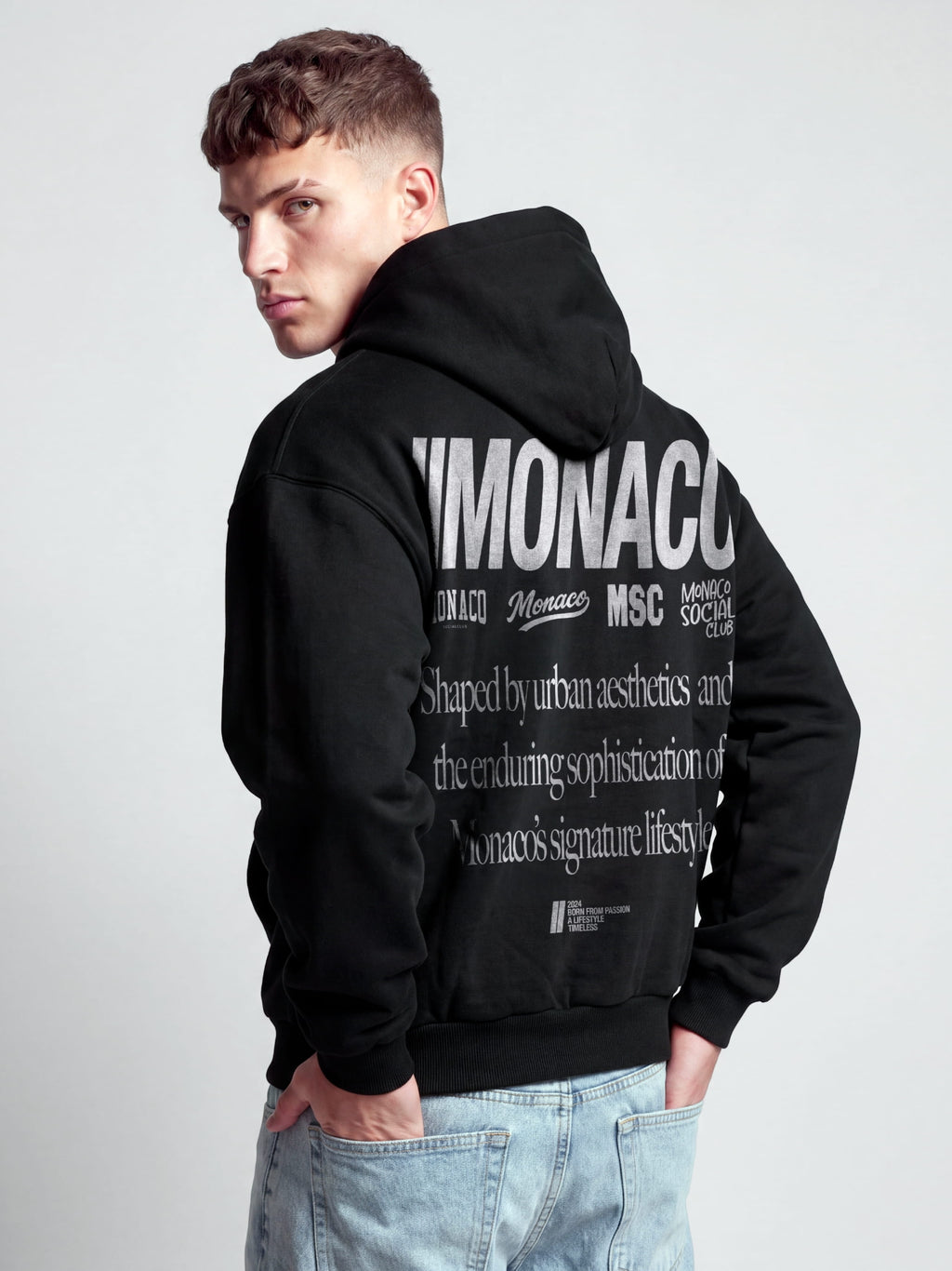 MONACO AESTHETIC HOODIE - BLACK