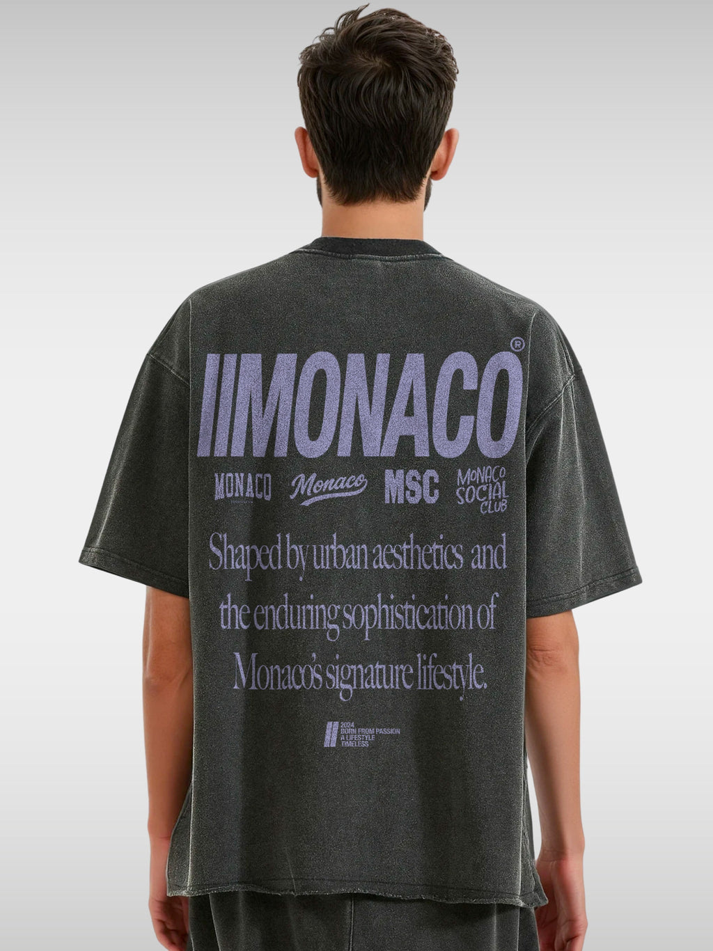MONACO AESTHETIC TEE - FADED BLACK