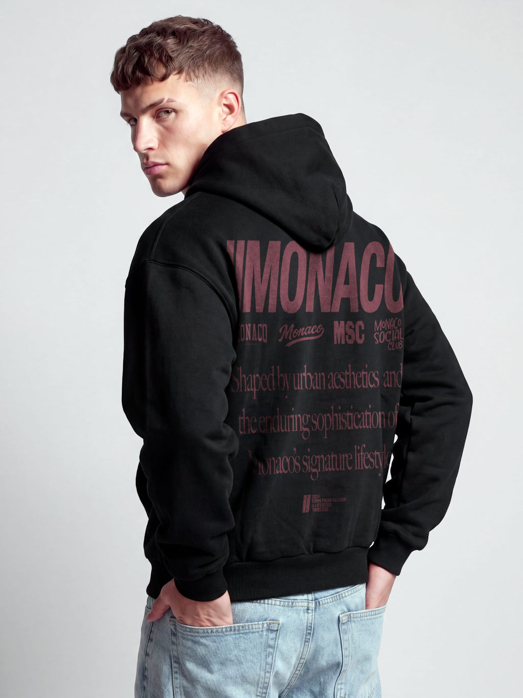 MONACO AESTHETIC HOODIE - BLACK