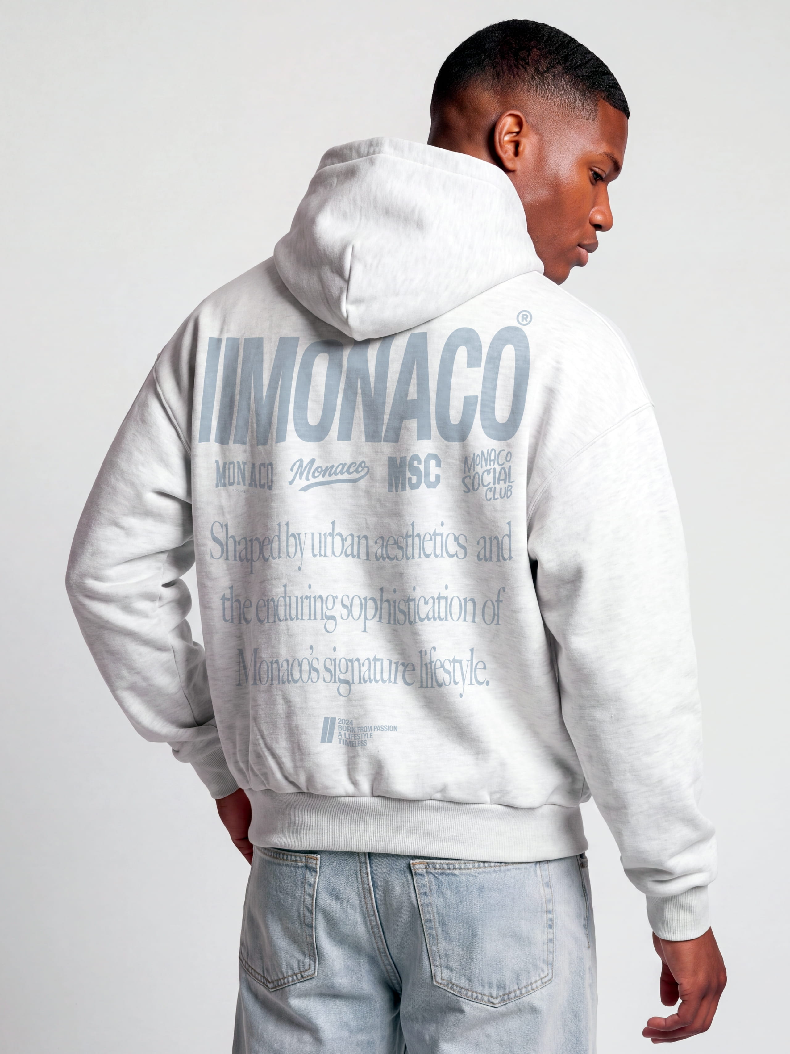 MONACO AESTHETIC HOODIE - HEATHER GRAY