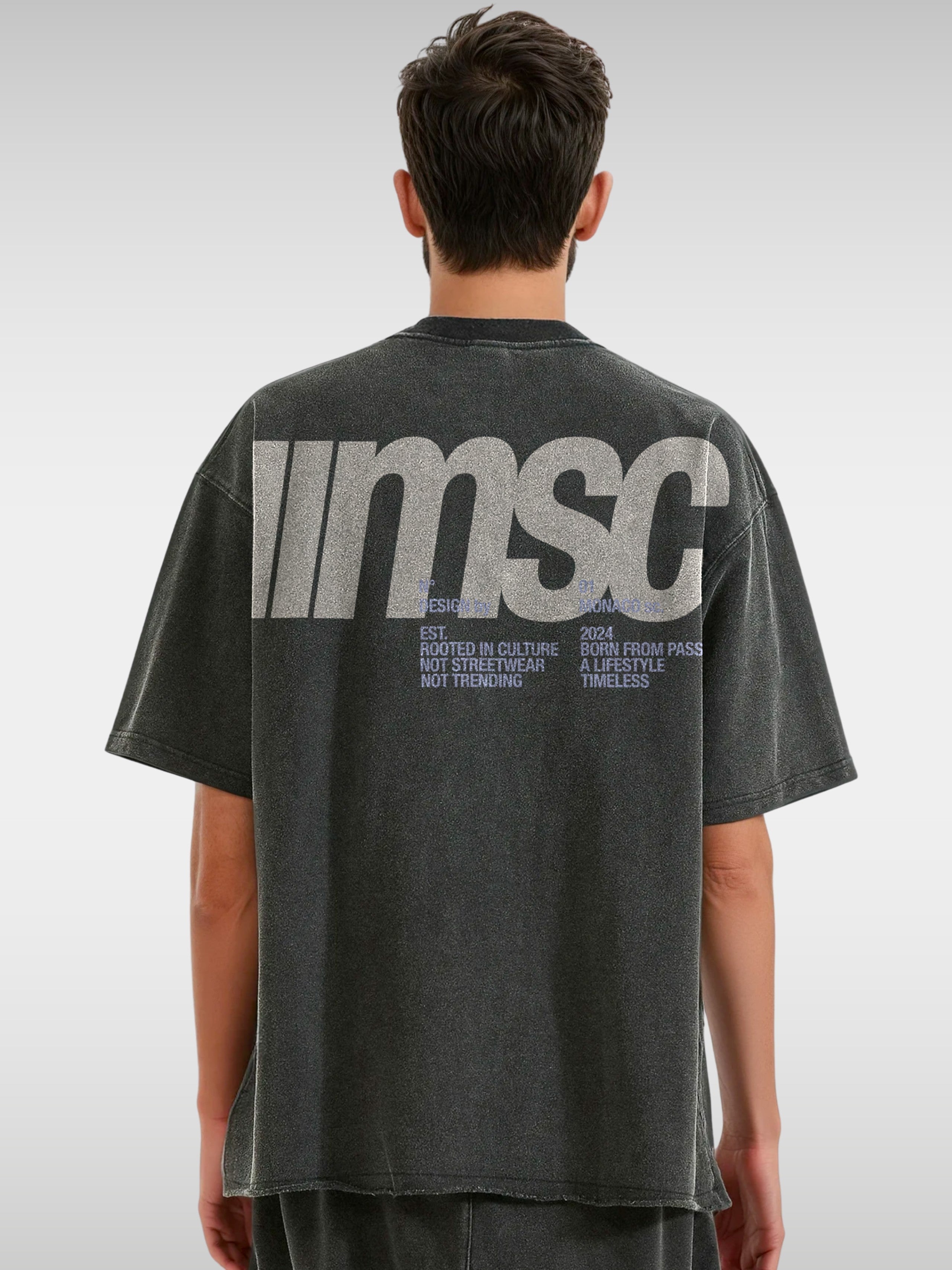 MSC LABEL TEE - FADED BLACK