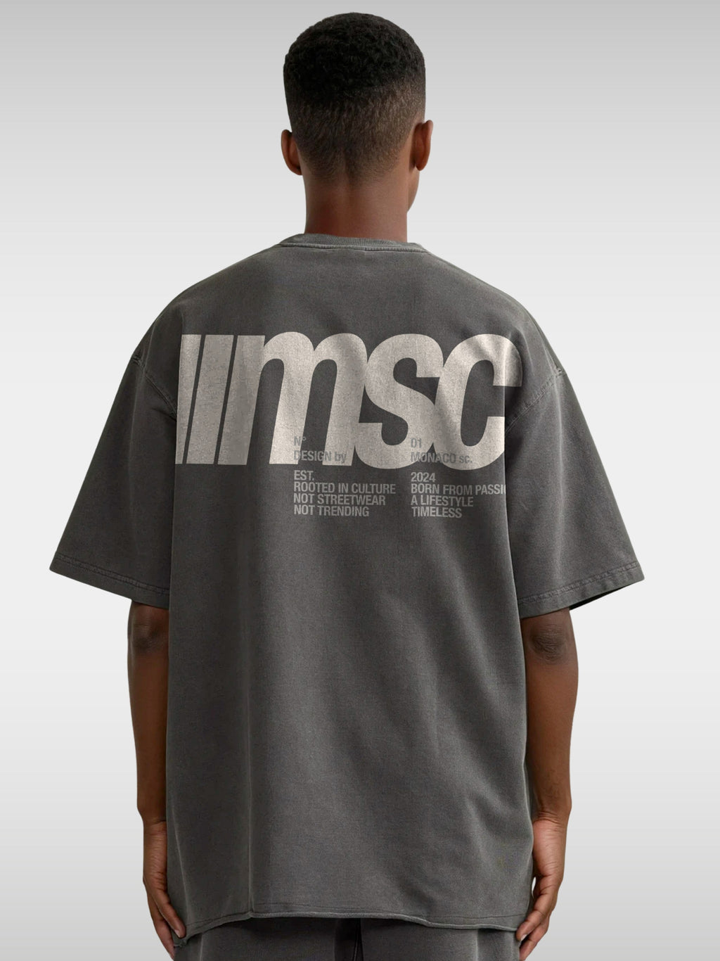 MSC LABEL TEE - DARK GRAY