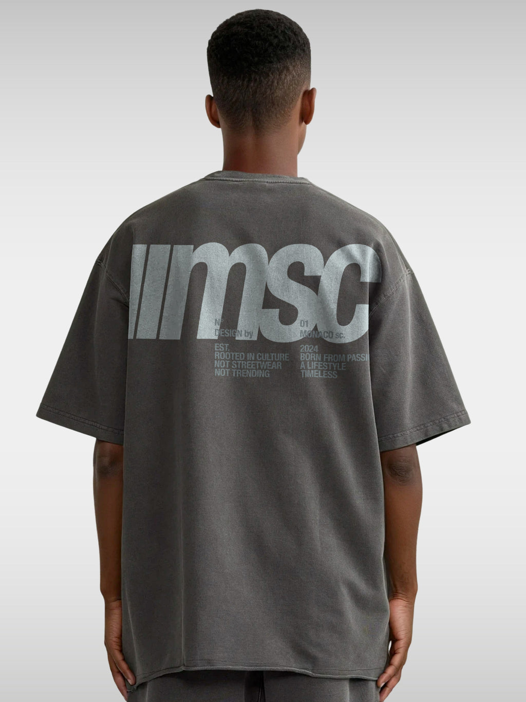 MSC LABEL TEE - DARK GRAY