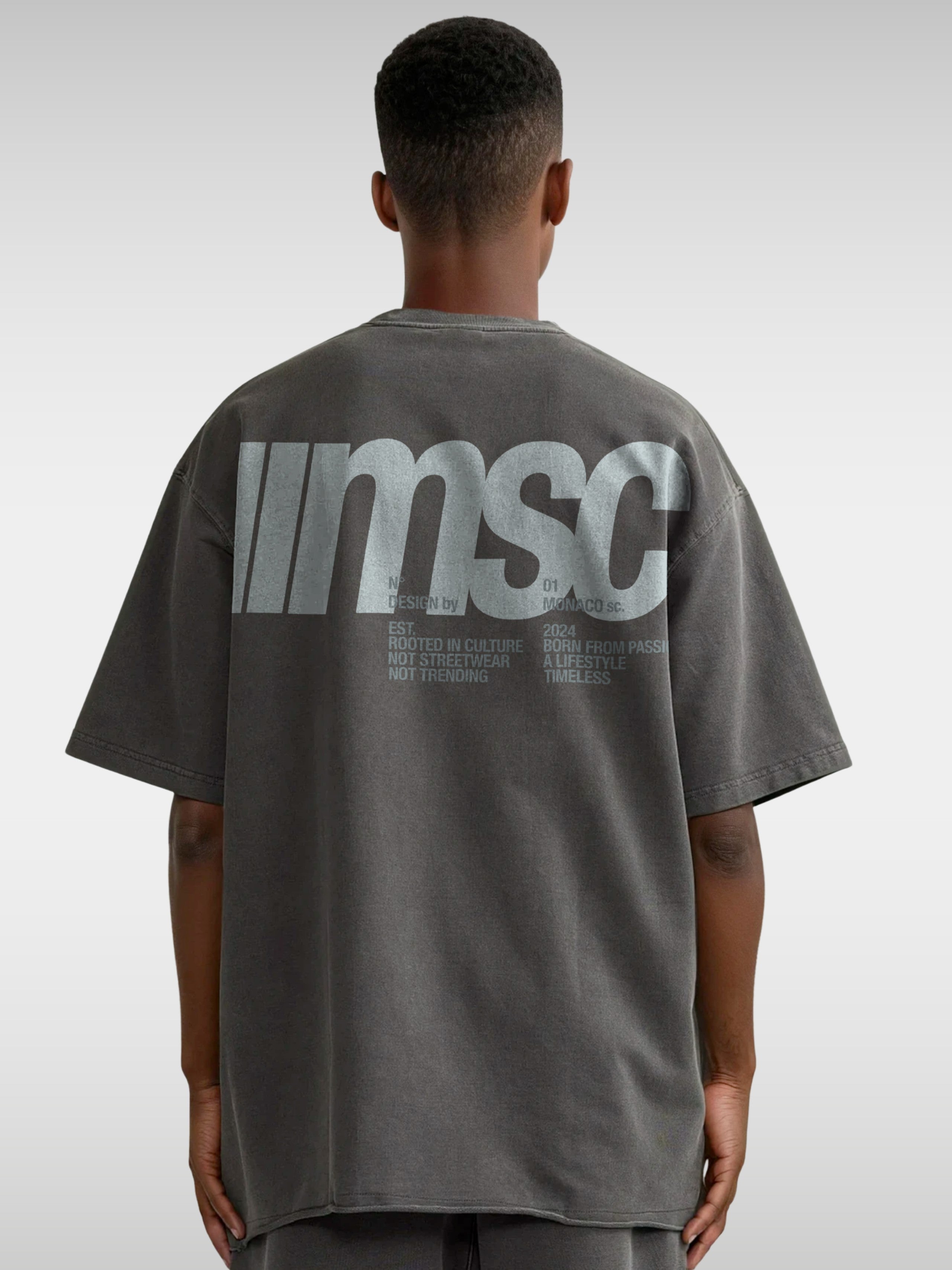 MSC LABEL TEE - DARK GRAY