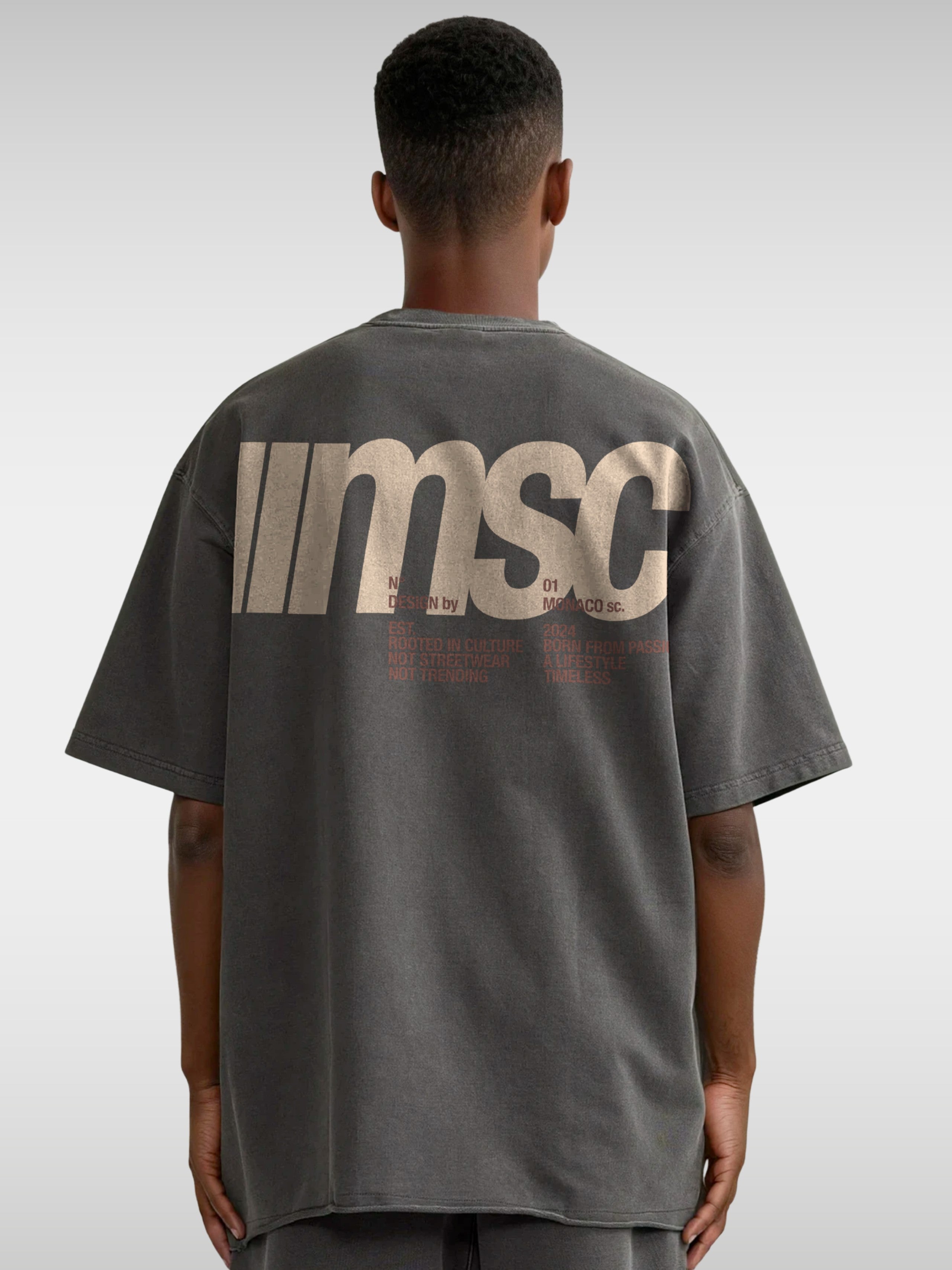 MSC LABEL TEE - DARK GRAY