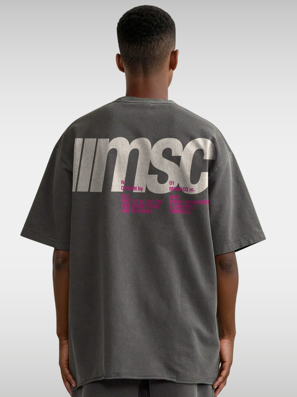 MSC LABEL TEE - DARK GRAY