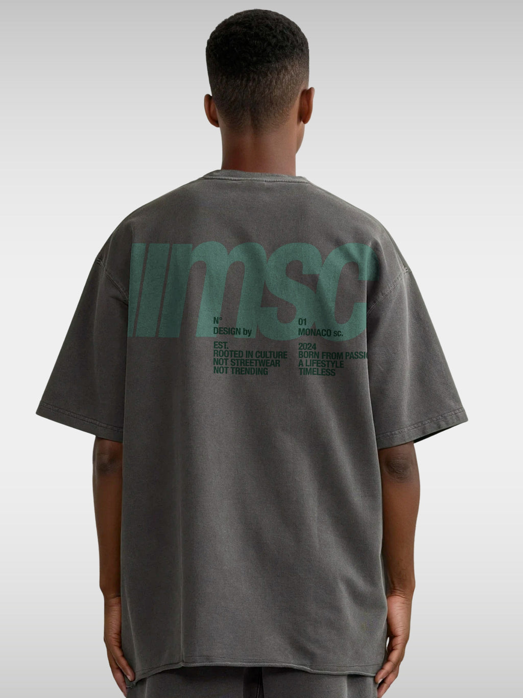 MSC LABEL TEE - DARK GRAY