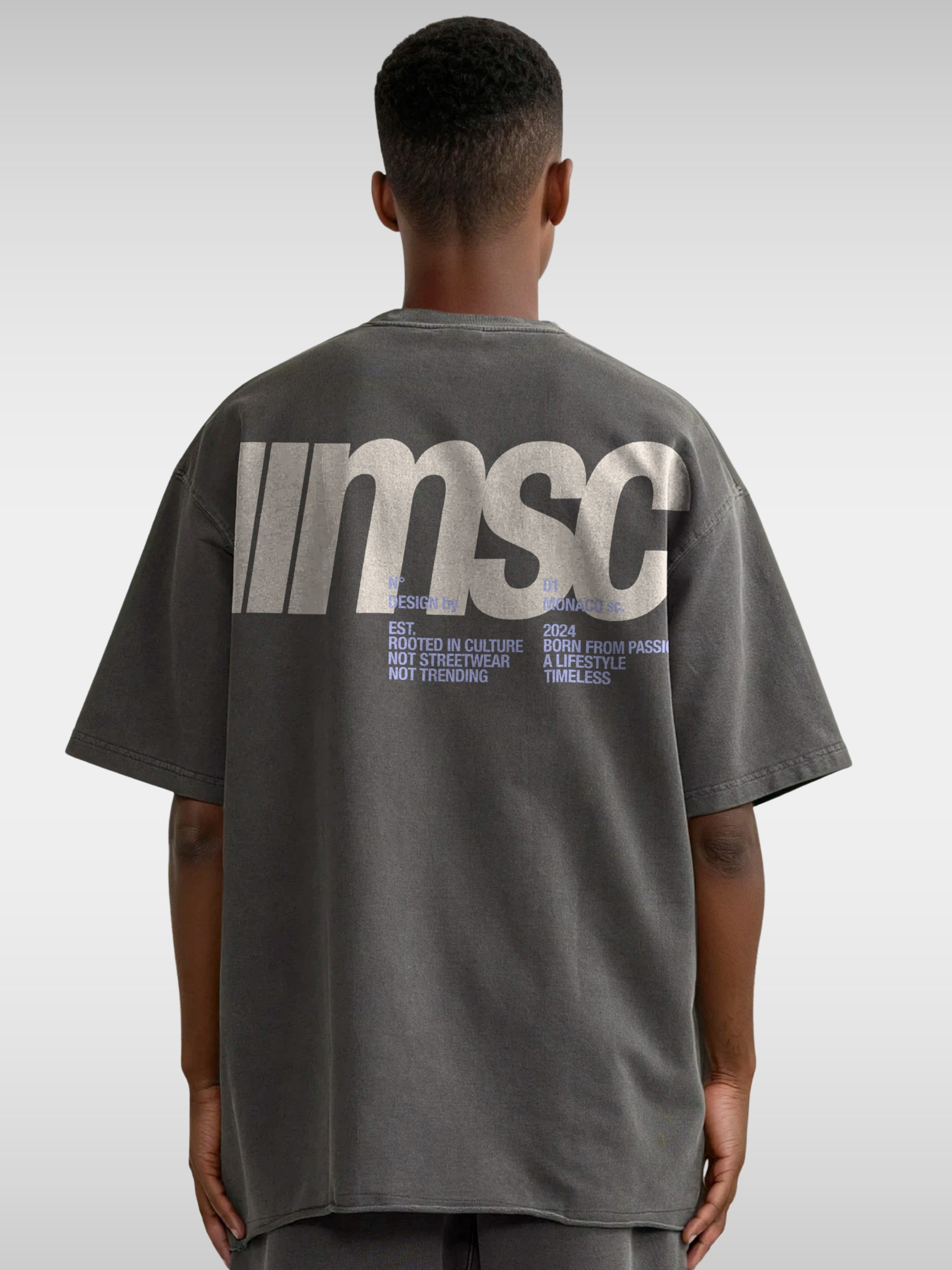 MSC LABEL TEE - DARK GRAY