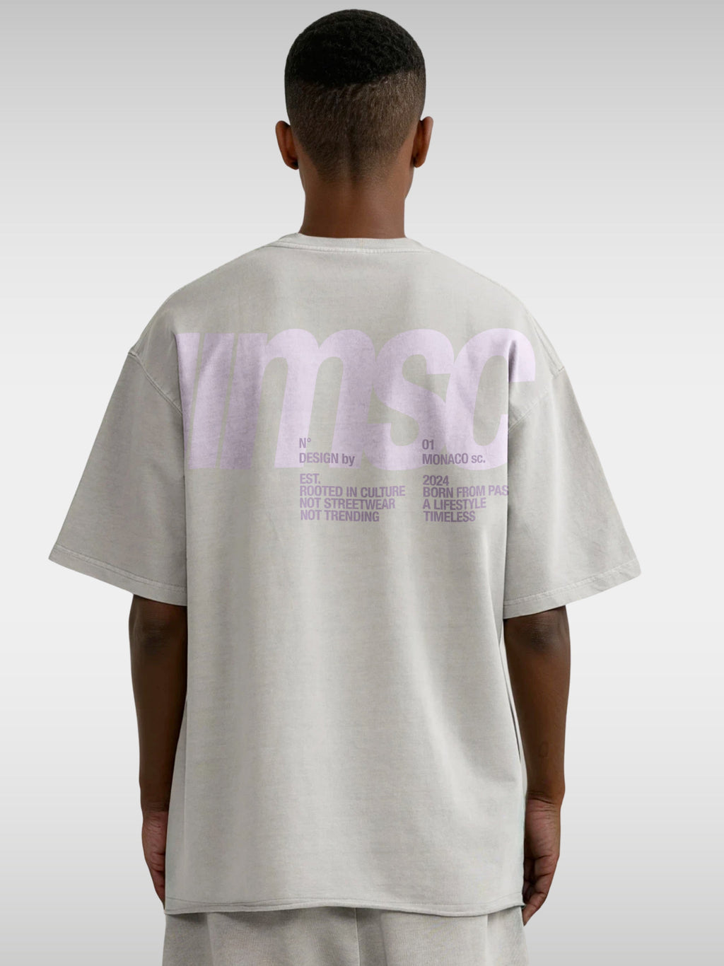 MSC LABEL TEE - LIGHT GRAY