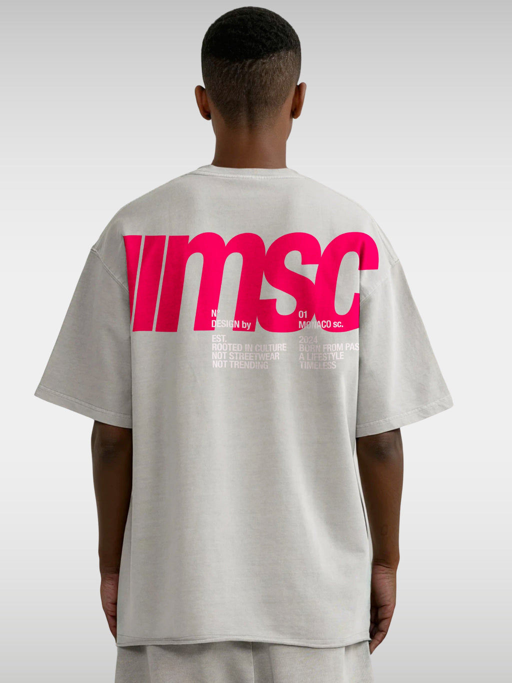 MSC LABEL TEE - LIGHT GRAY