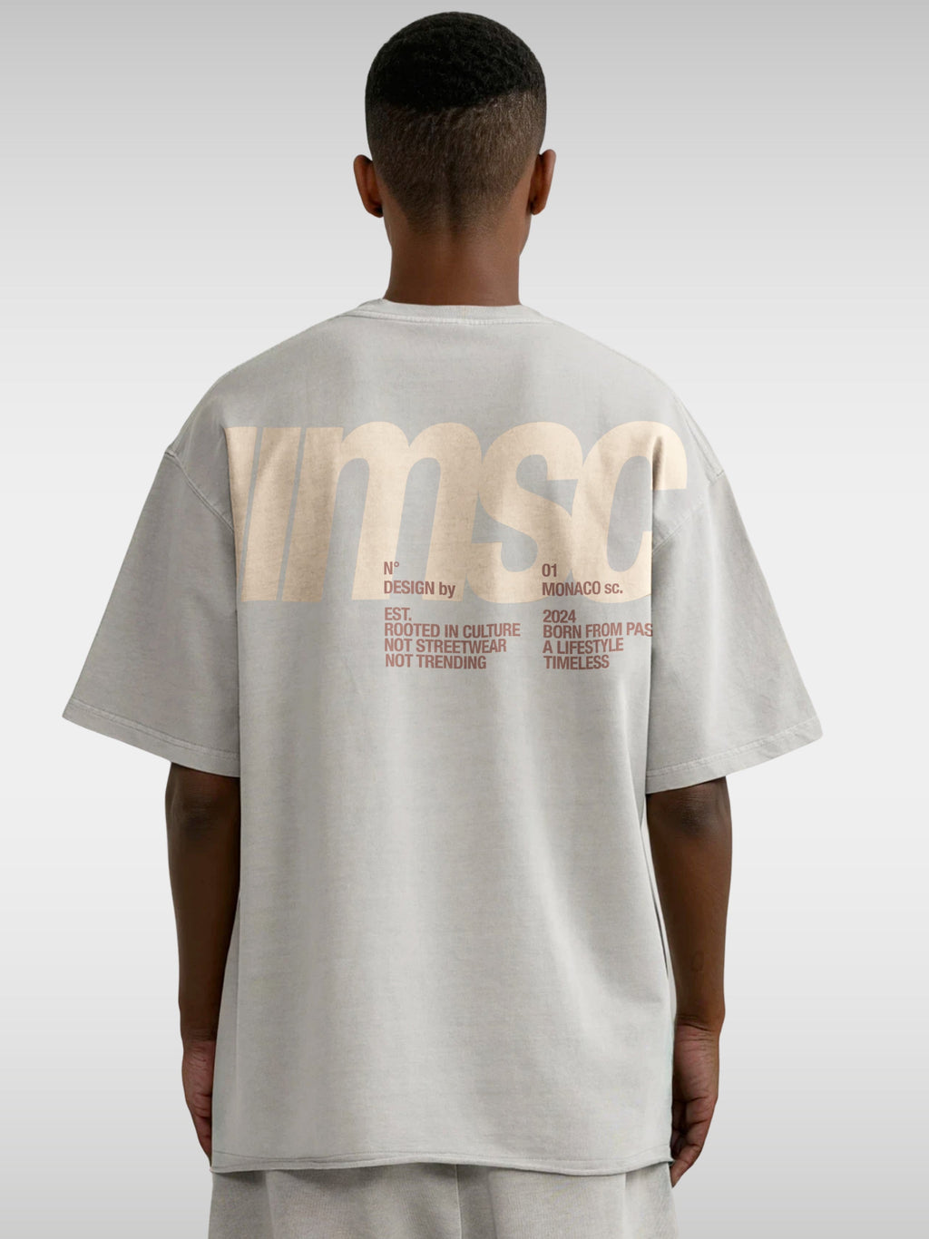 MSC LABEL TEE - LIGHT GRAY