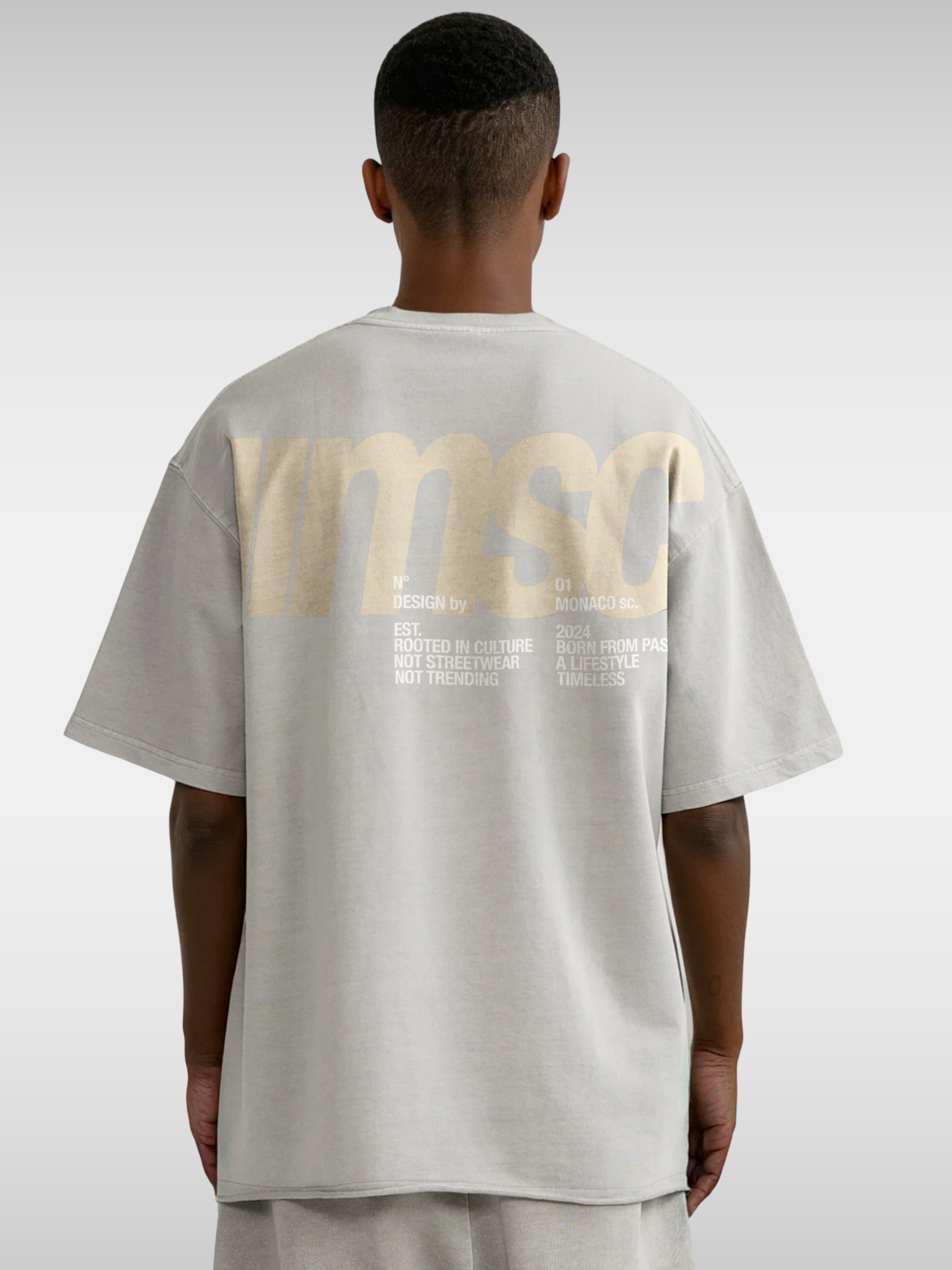 MSC LABEL TEE - LIGHT GRAY