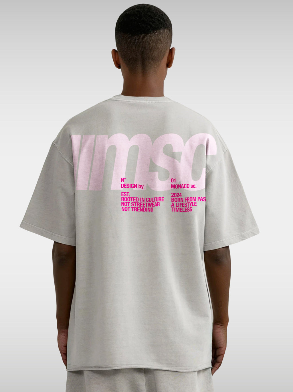 MSC LABEL TEE - LIGHT GRAY