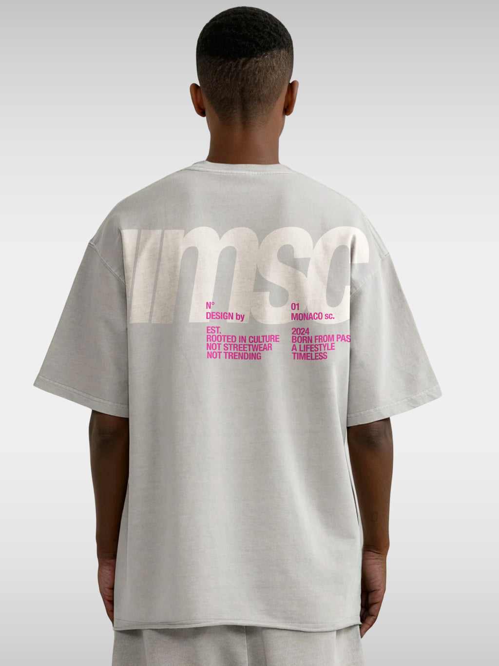 MSC LABEL TEE - LIGHT GRAY