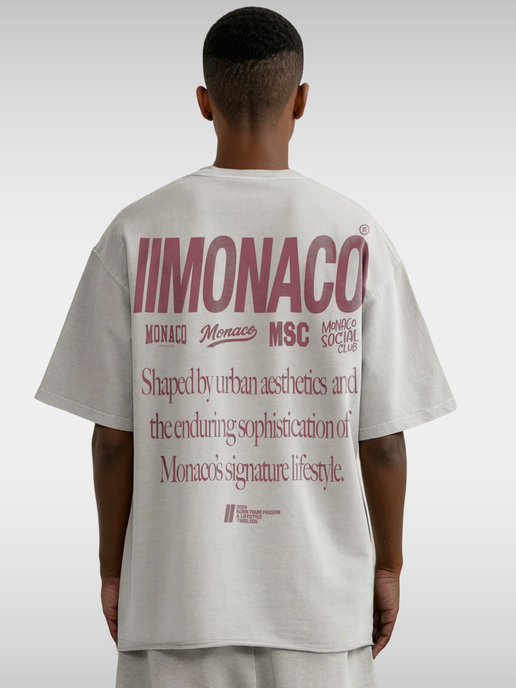 MONACO AESTHETIC TEE - LIGHT GRAY