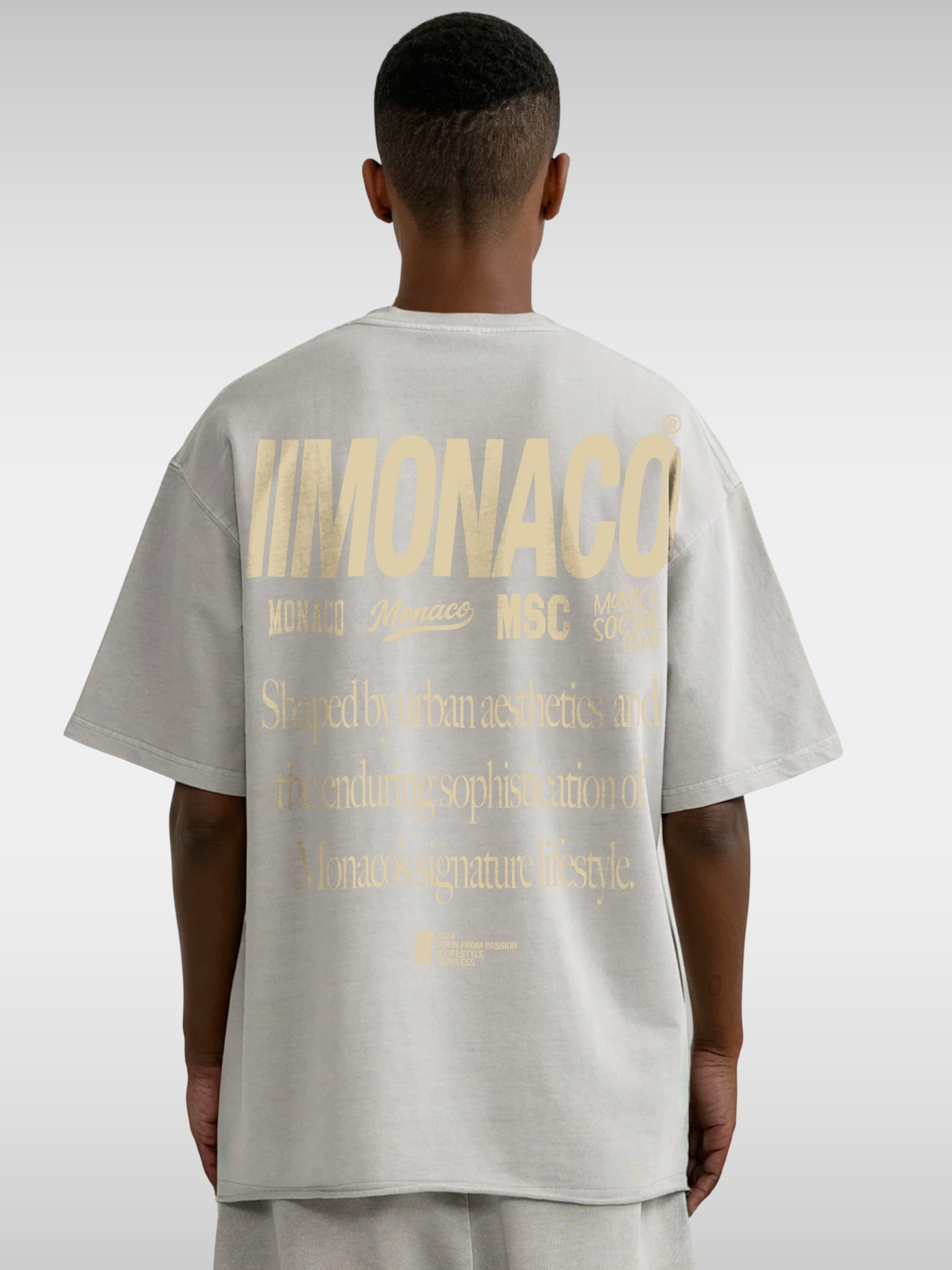 MONACO AESTHETIC TEE - LIGHT GRAY