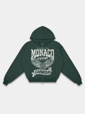 The Authentic Club Heavyweight Full-Zip Hoodie in Pine Green — Monaco Social Club streetwear