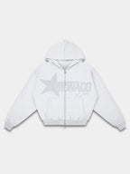 Monaco Dept. Heavyweight Full-Zip Hoodie in heather gray — Monaco Social Club streetwear