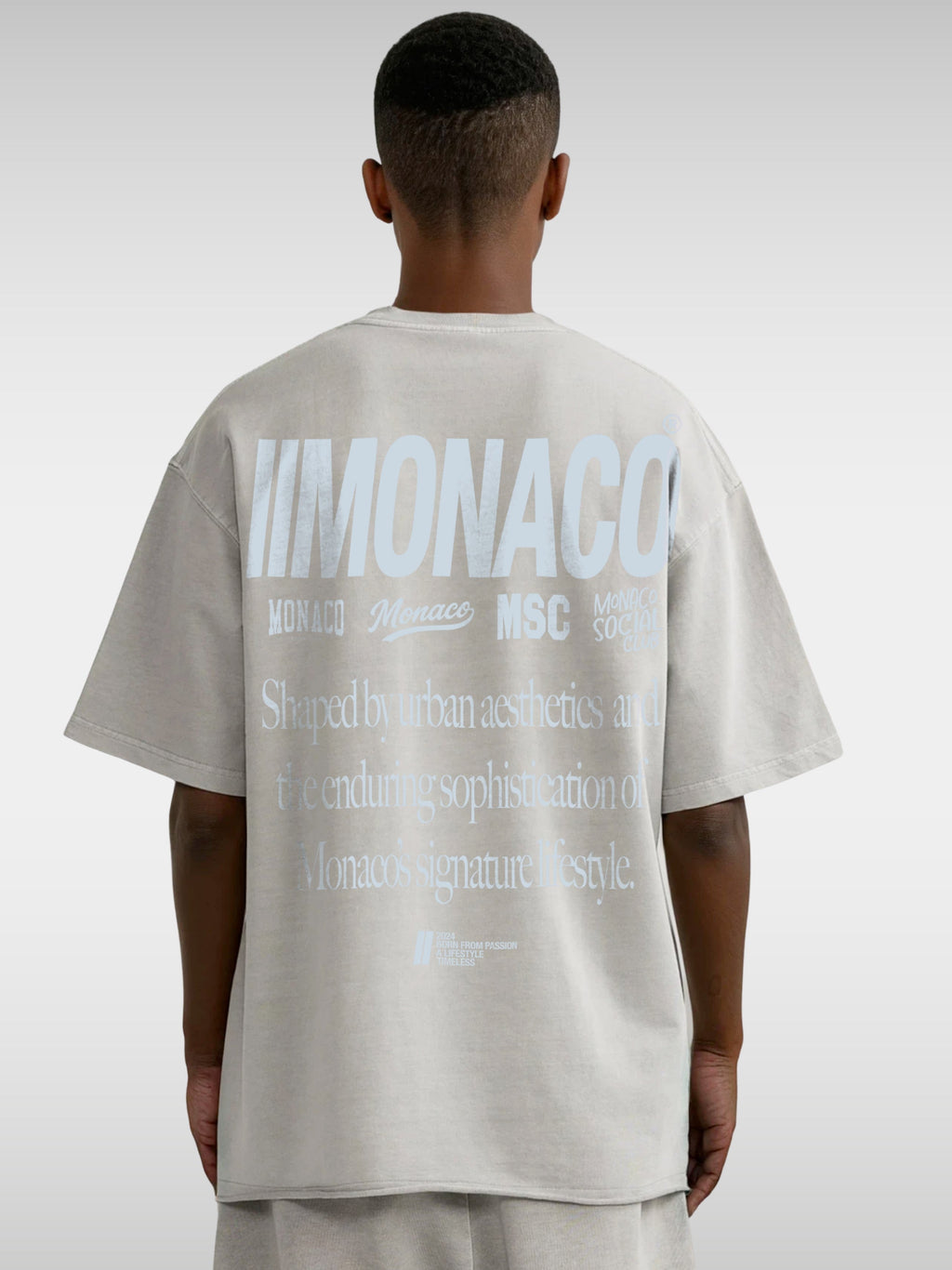 MONACO AESTHETIC TEE - LIGHT GRAY