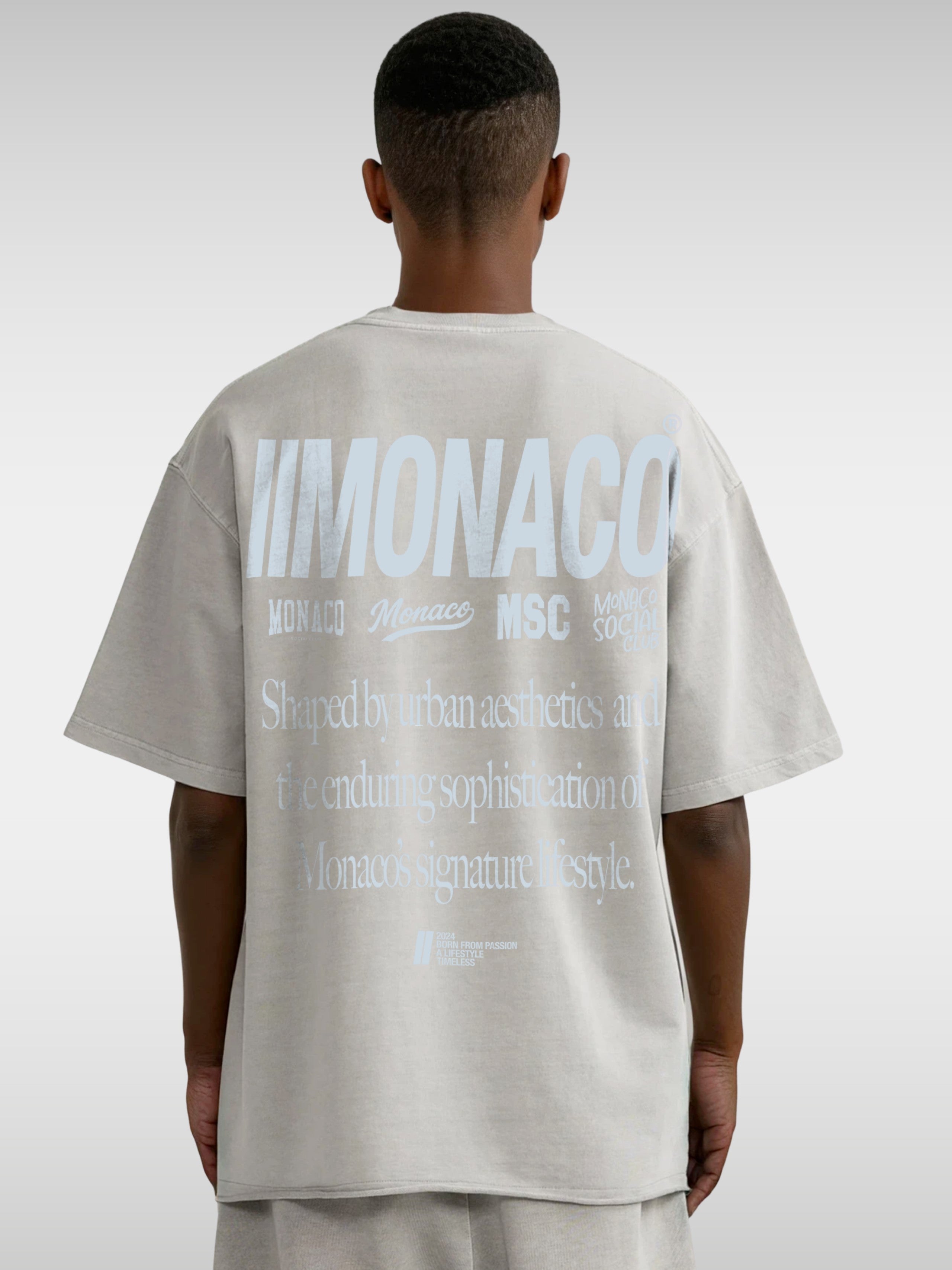 MONACO AESTHETIC TEE - LIGHT GRAY