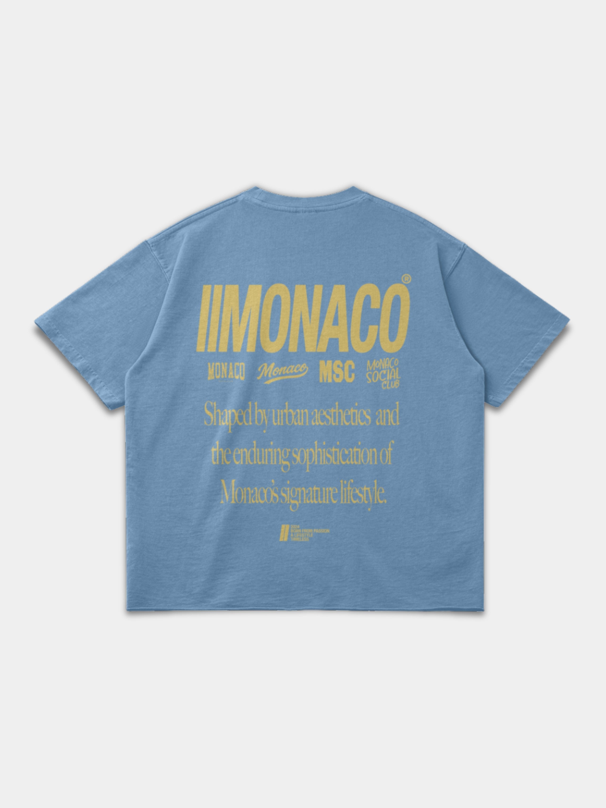 MONACO AESTHETIC TEE - SLATE BLUE
