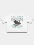 White Sharks tee, front view with shark logo, Western Conference and Pacific Division text.