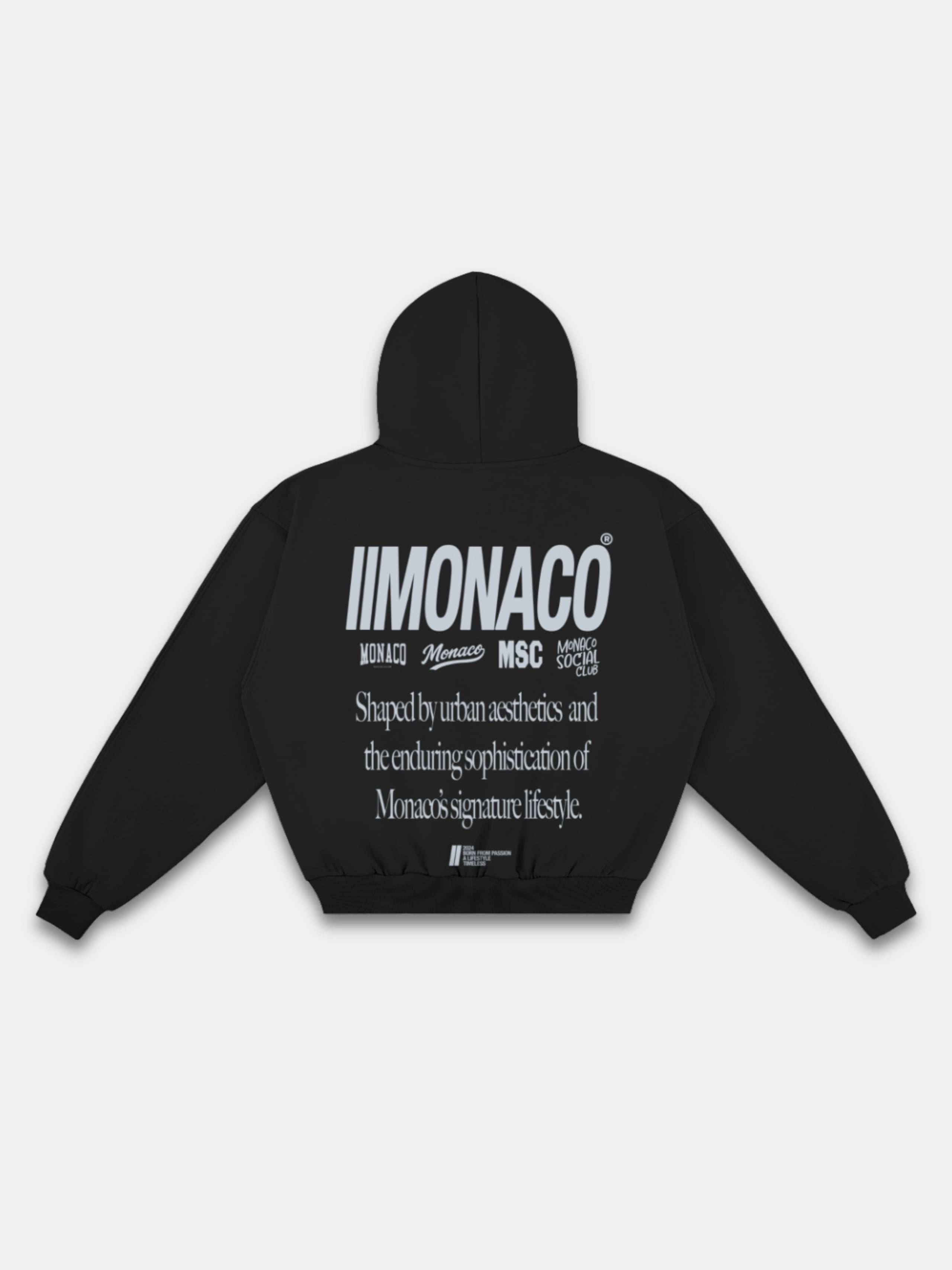 MONACO AESTHETIC HOODIE - BLACK