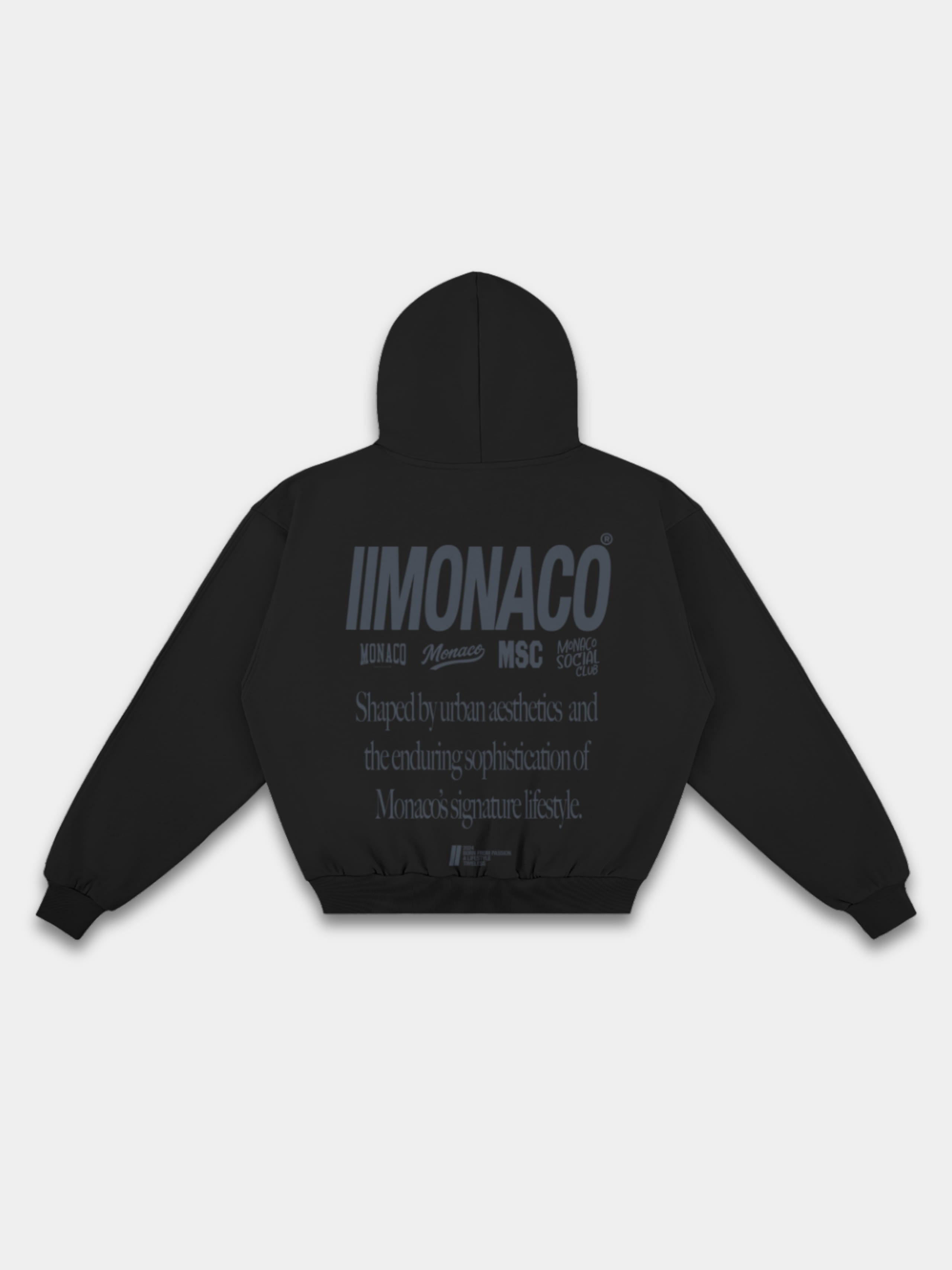 MONACO AESTHETIC HOODIE - BLACK