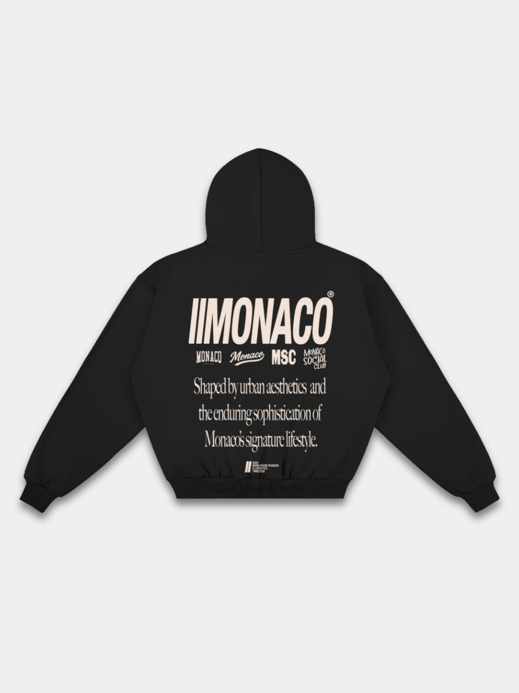 MONACO AESTHETIC HOODIE - BLACK