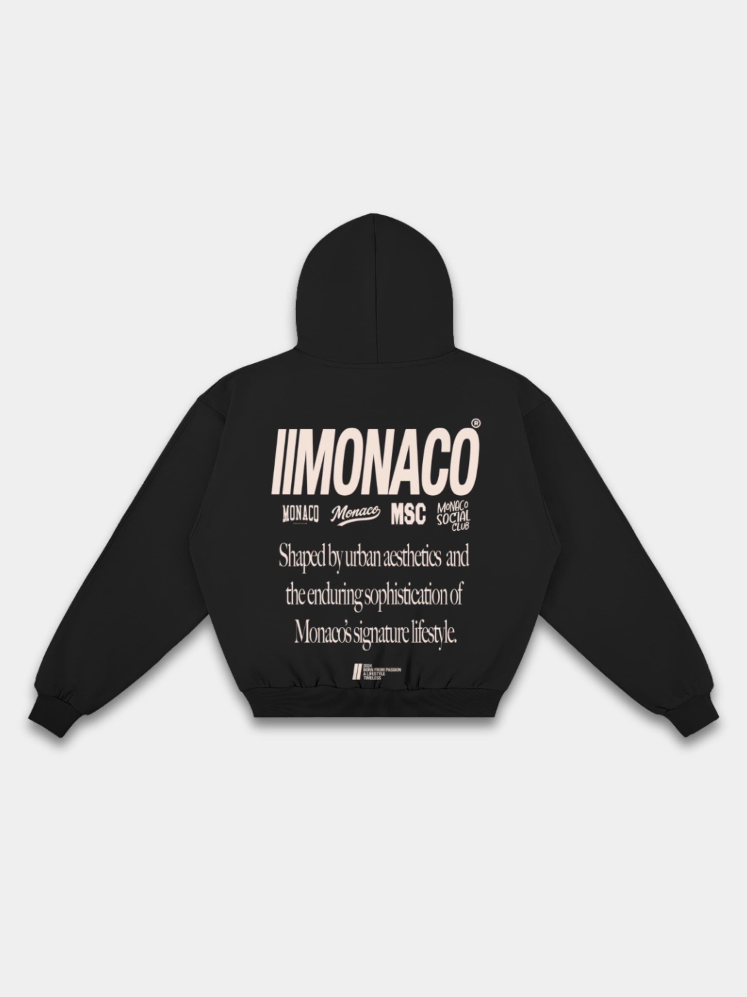 MONACO AESTHETIC HOODIE - BLACK