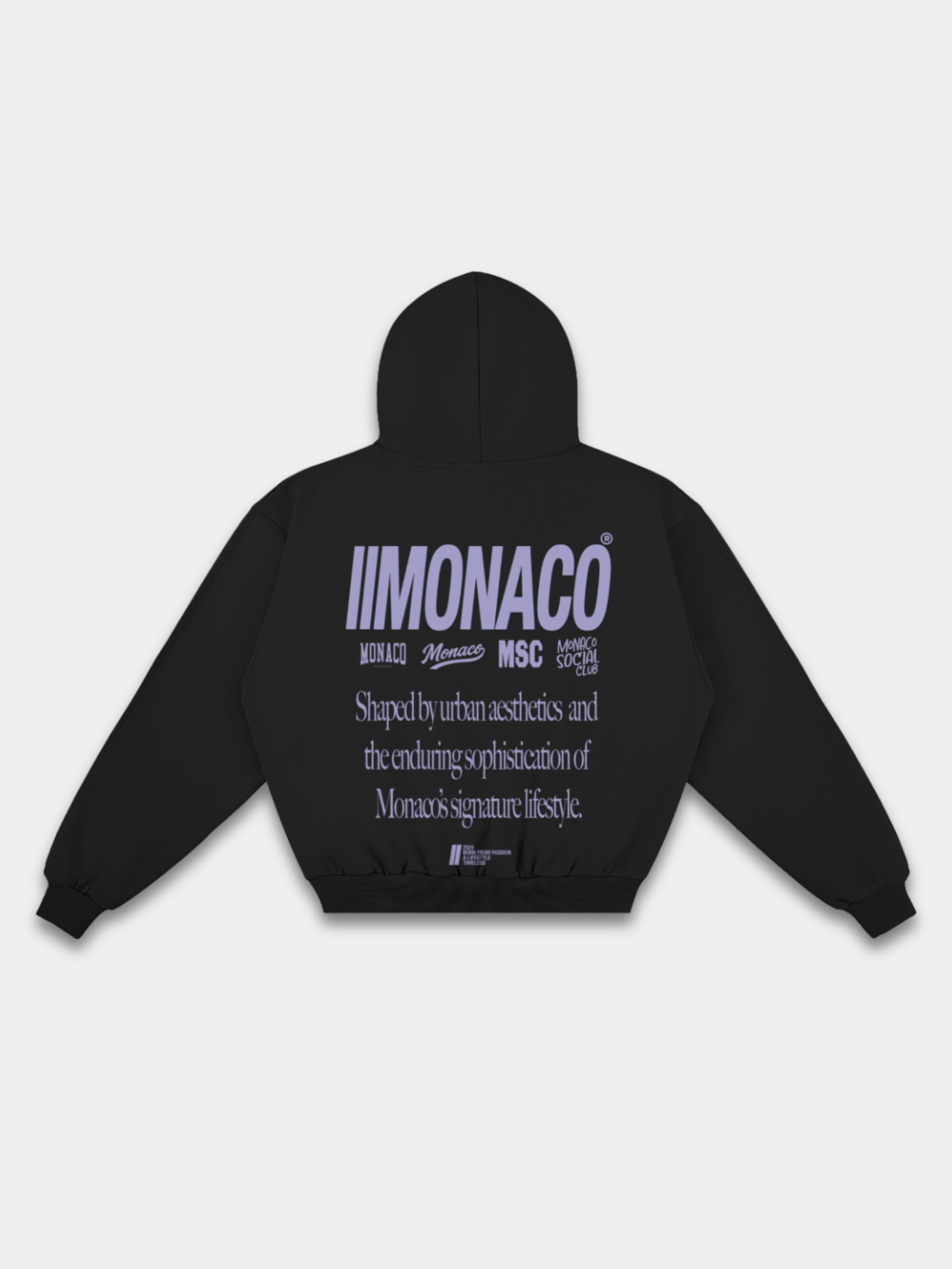 MONACO AESTHETIC HOODIE - BLACK