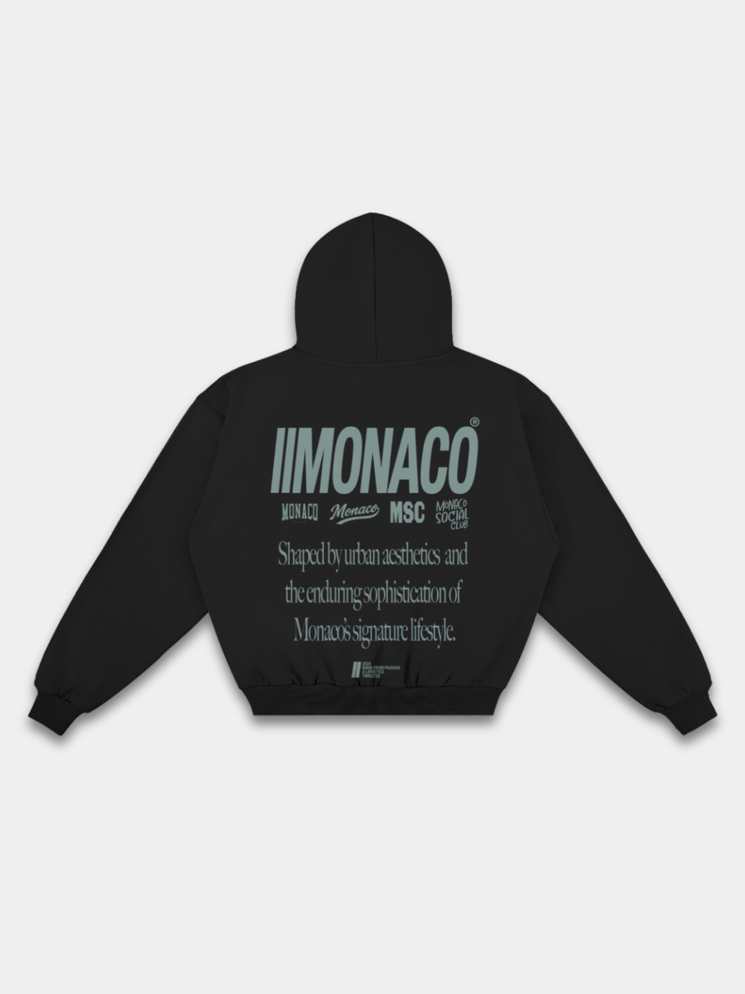 MONACO AESTHETIC HOODIE - BLACK
