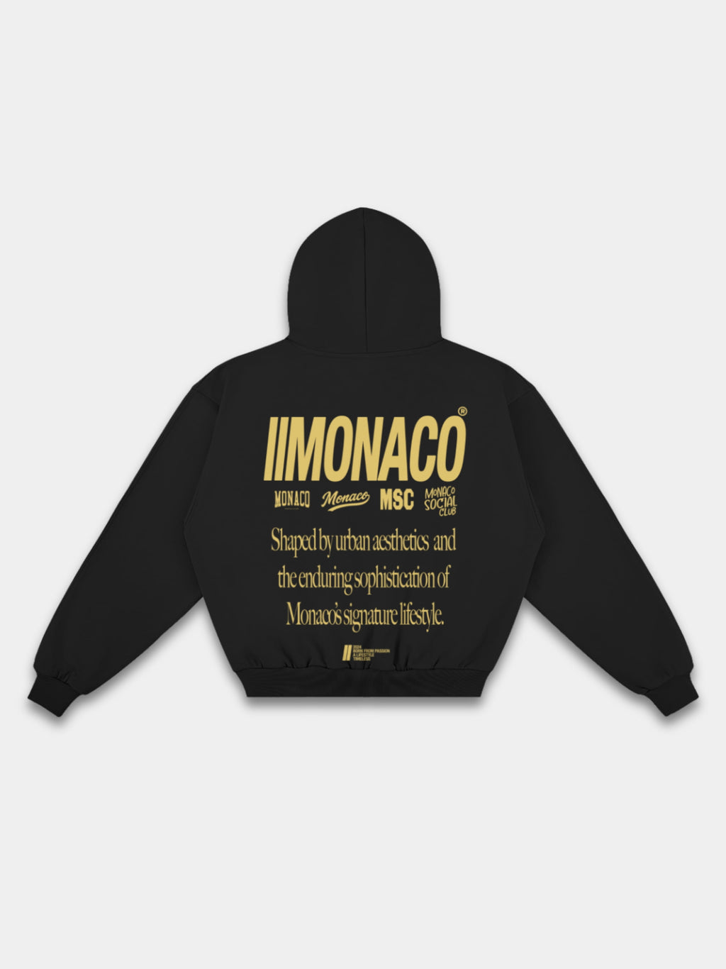MONACO AESTHETIC HOODIE - BLACK