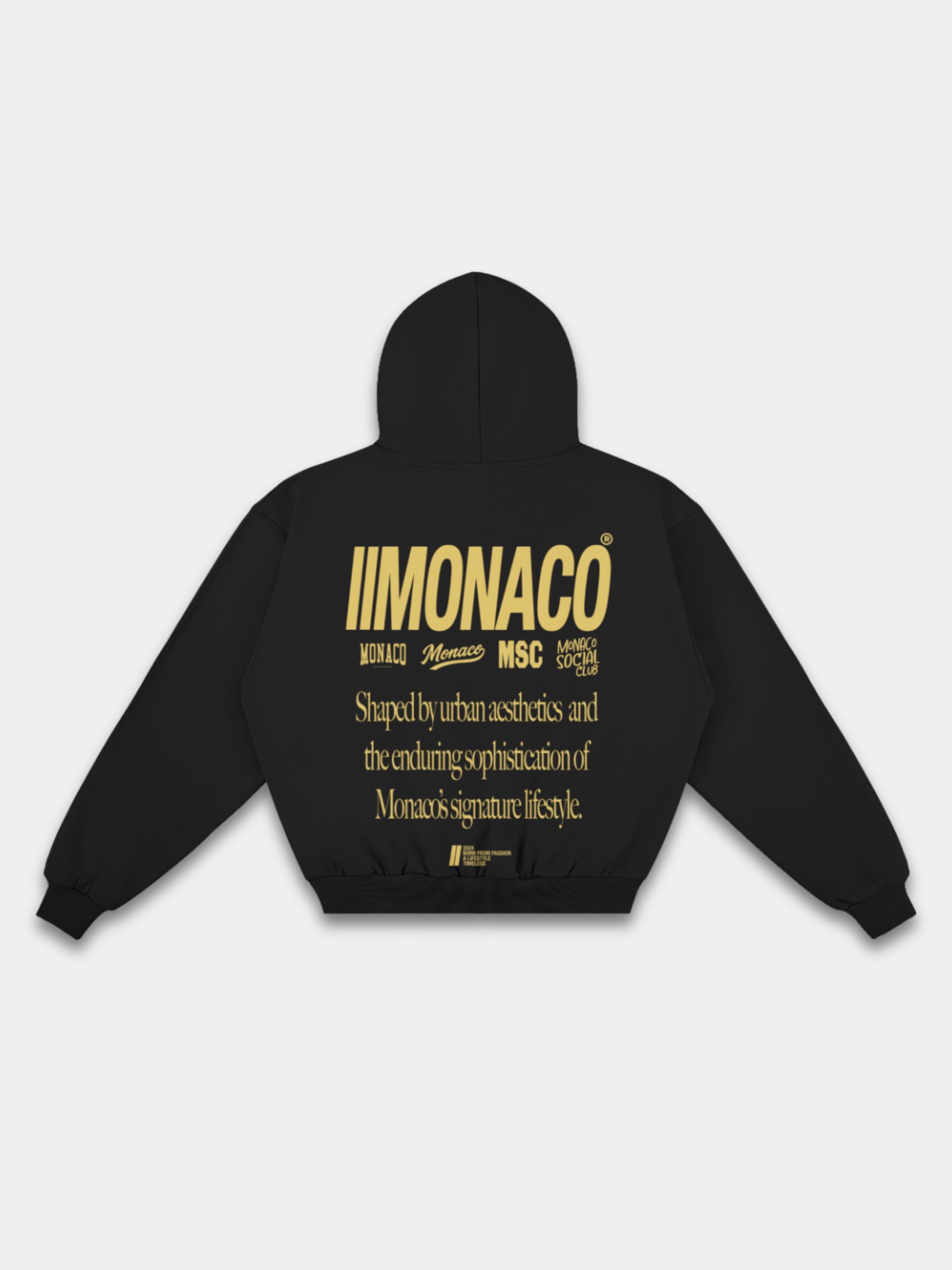 MONACO AESTHETIC HOODIE - BLACK