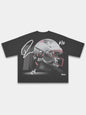 Monaco No. 10 Franchise boxy tee in black, back graphic with football helmet, No. 10 and signature.