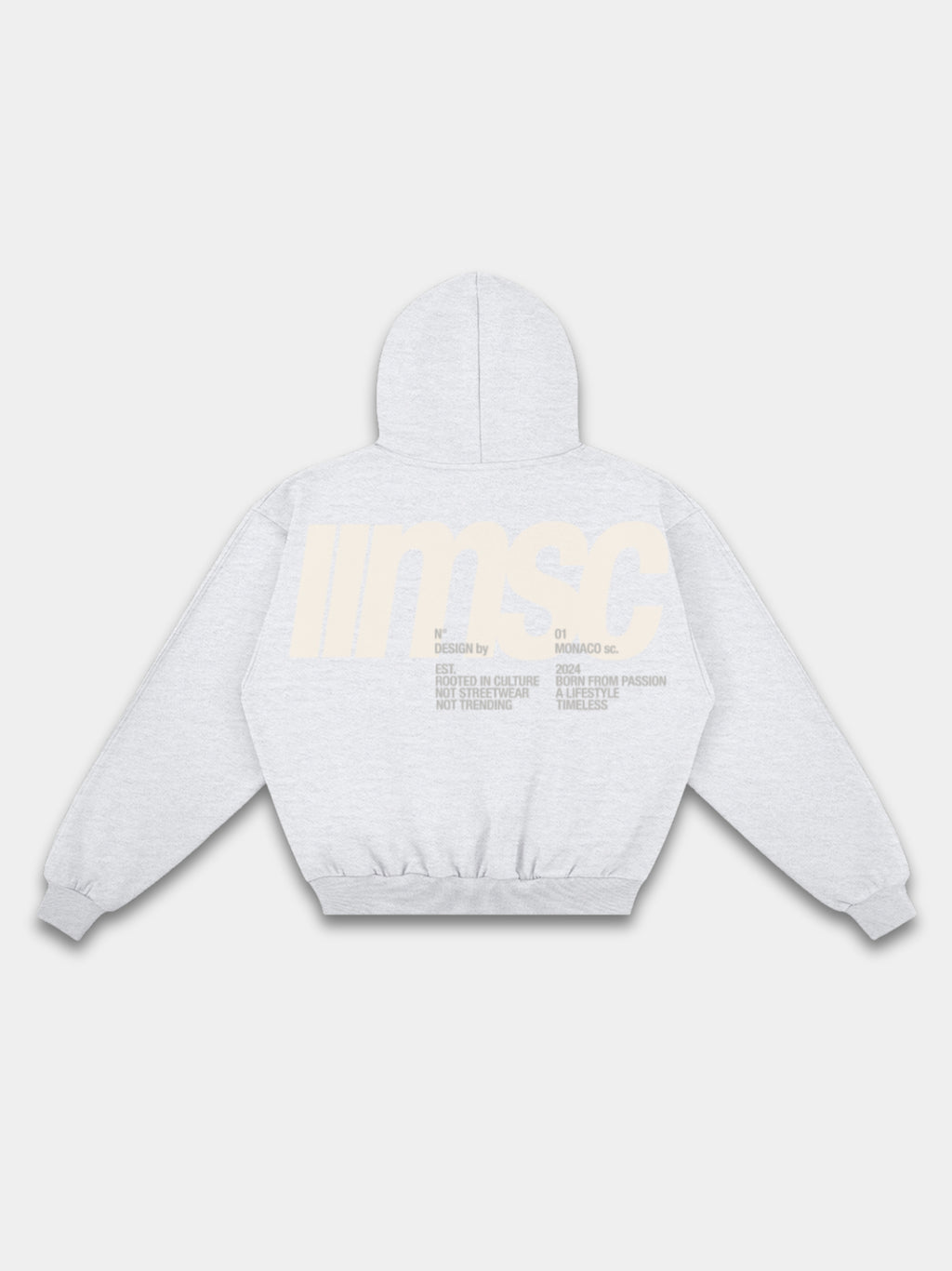 MONACO MSC HOODIE - IVORY/ASH