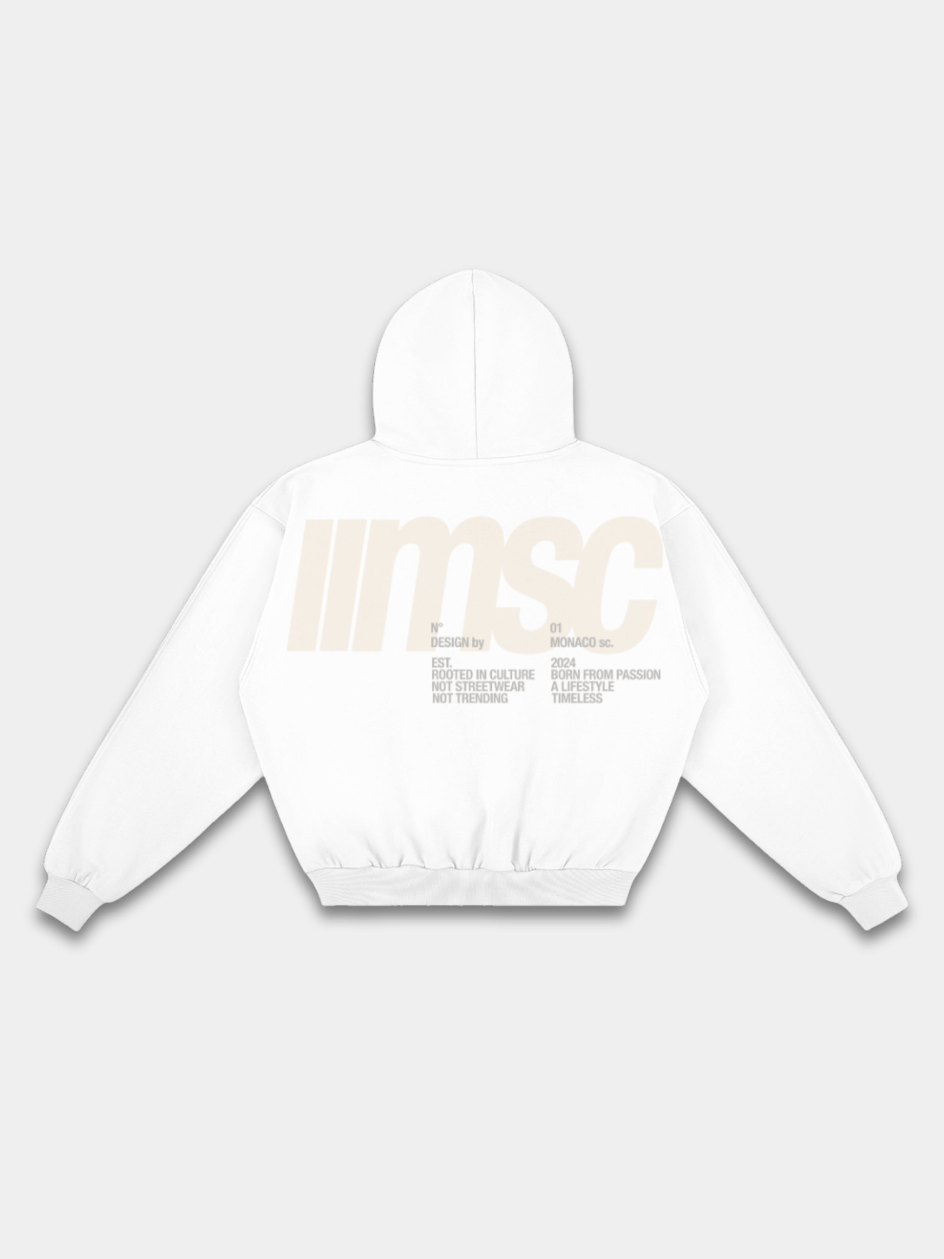MONACO MSC HOODIE - IVORY/ASH