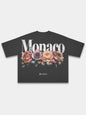 Black Bloom heavyweight boxy tee, back view with rose bouquet print and Social Club script.