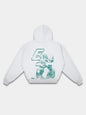 Racer No. 63 Heavyweight Full-Zip Hoodie in Ash Grey with teal racing driver graphic — Monaco Social Club